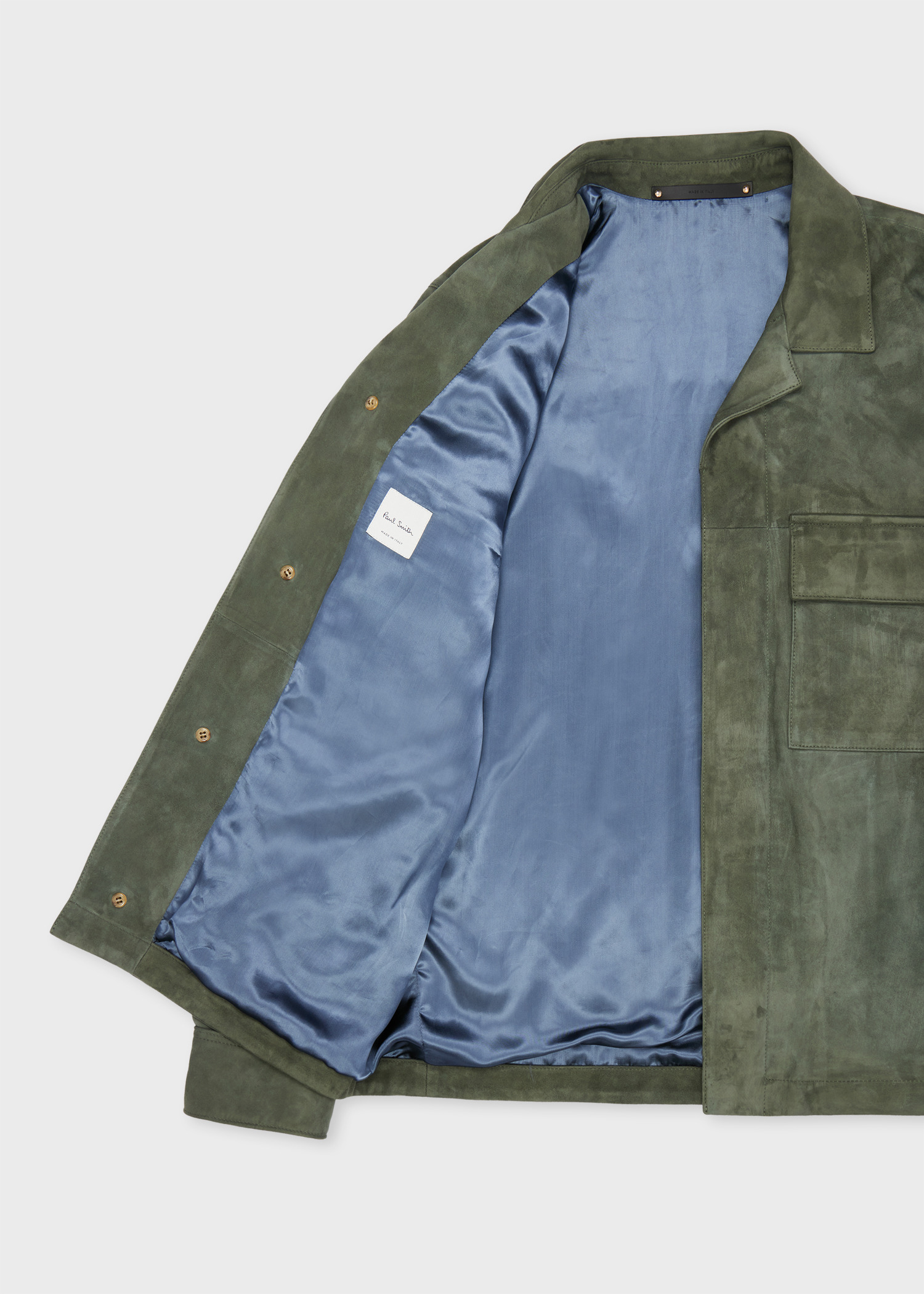 Dark Green Casual-Fit Suede Jacket - 4