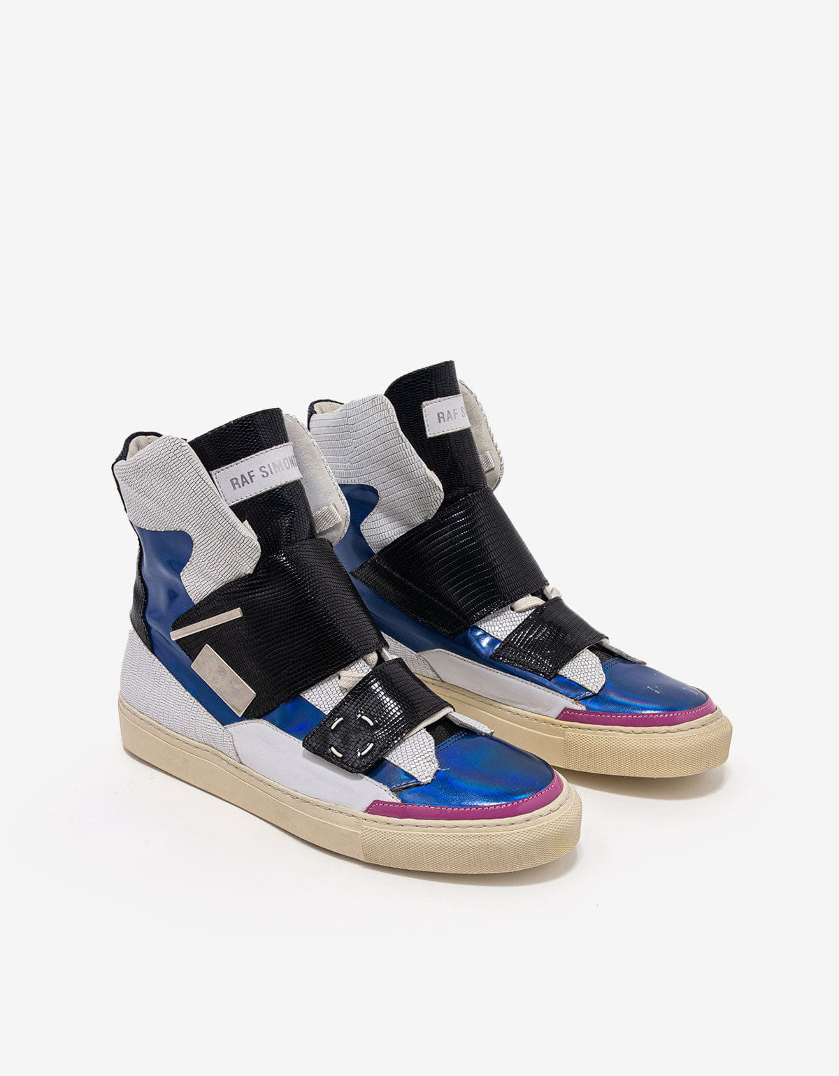 Raf Simons White Metallic High Top Trainers - SS14 - 1