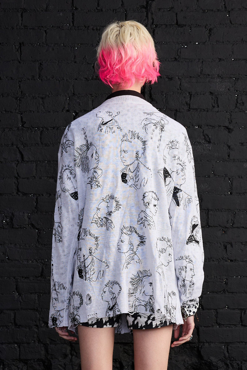PRINTED BOYFRIEND CARDIGAN 5