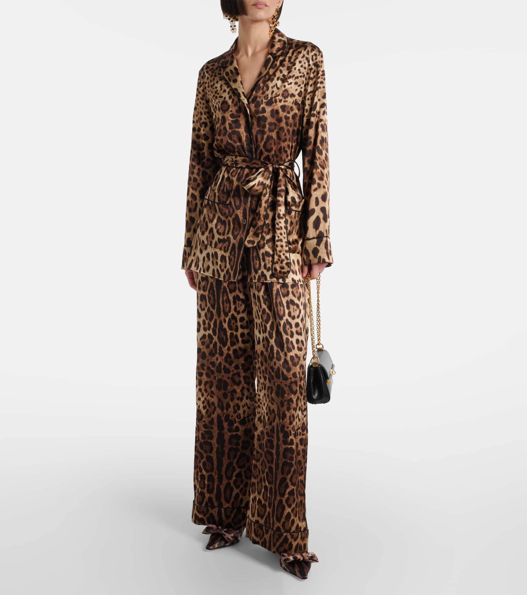 Leopard-print stretch-silk satin top - 2