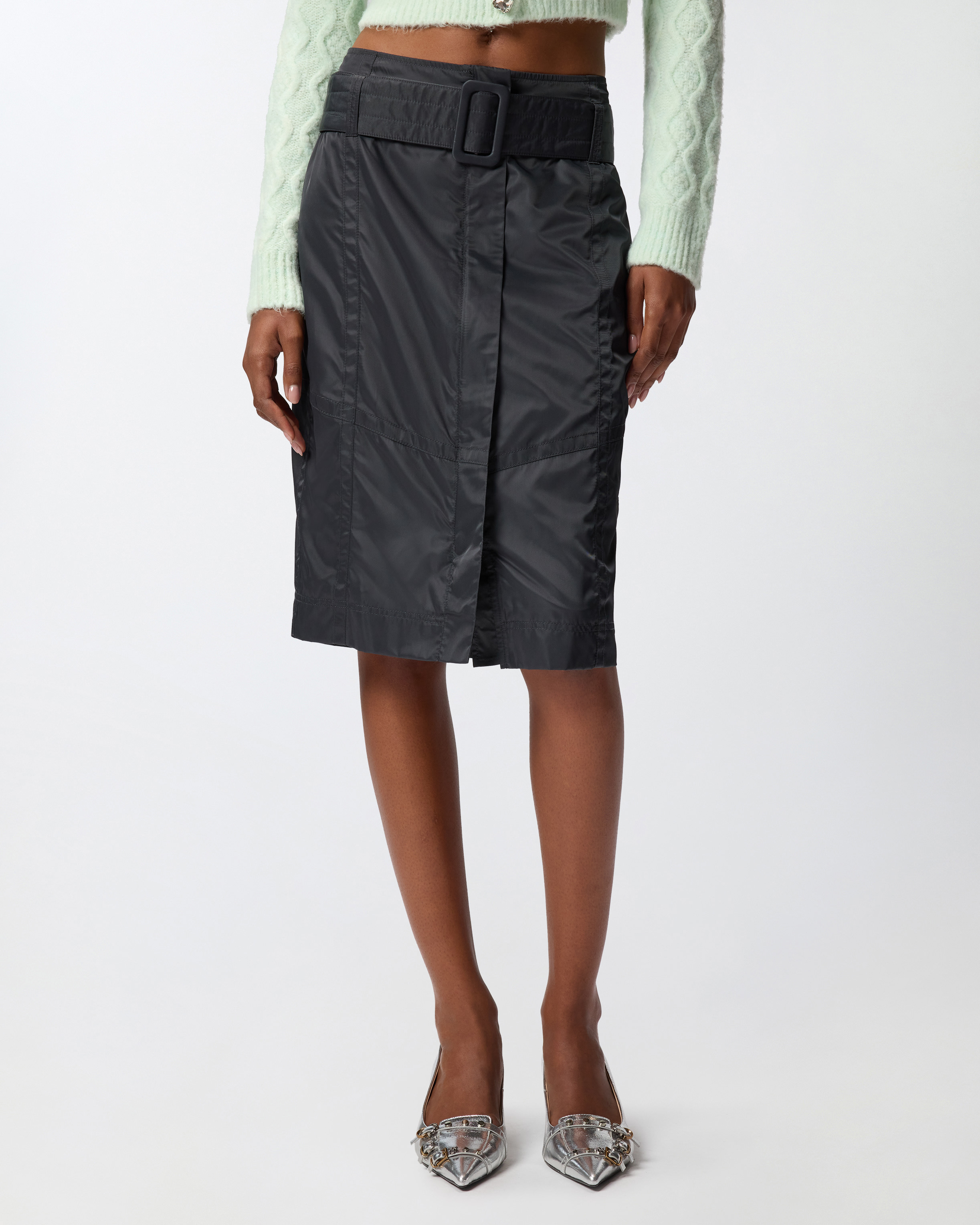 BELTED PENCIL SKIRT - 3