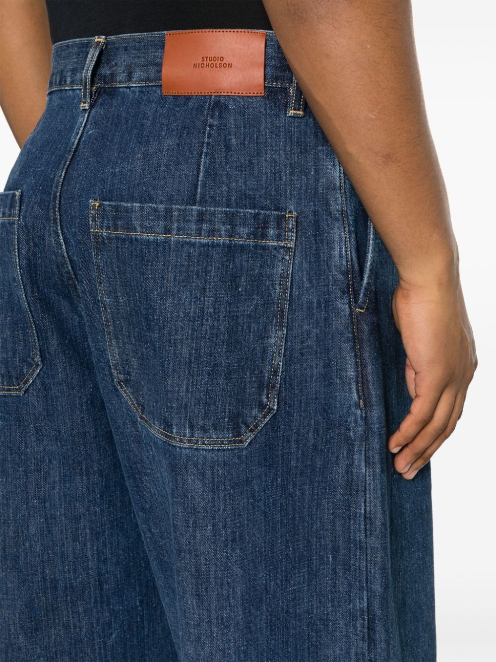 Push pleated wide-leg jeans - 5