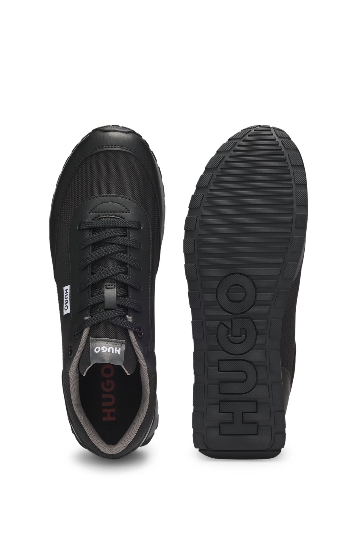 MIXED-MATERIAL TRAINERS WITH LOGO FLAG - 4