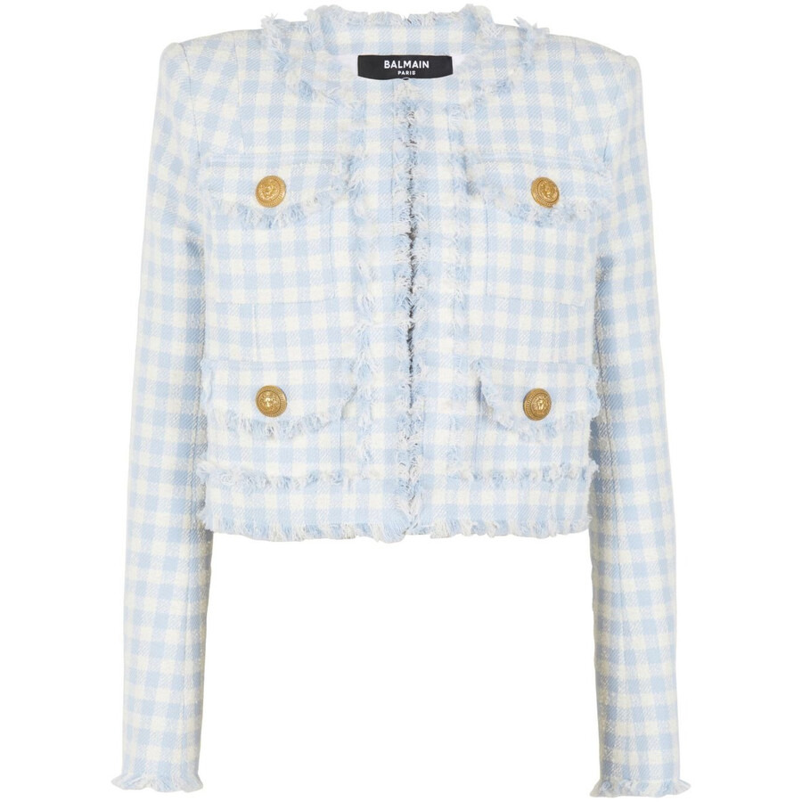 Balmain Gingham Tweed Jacket - 5