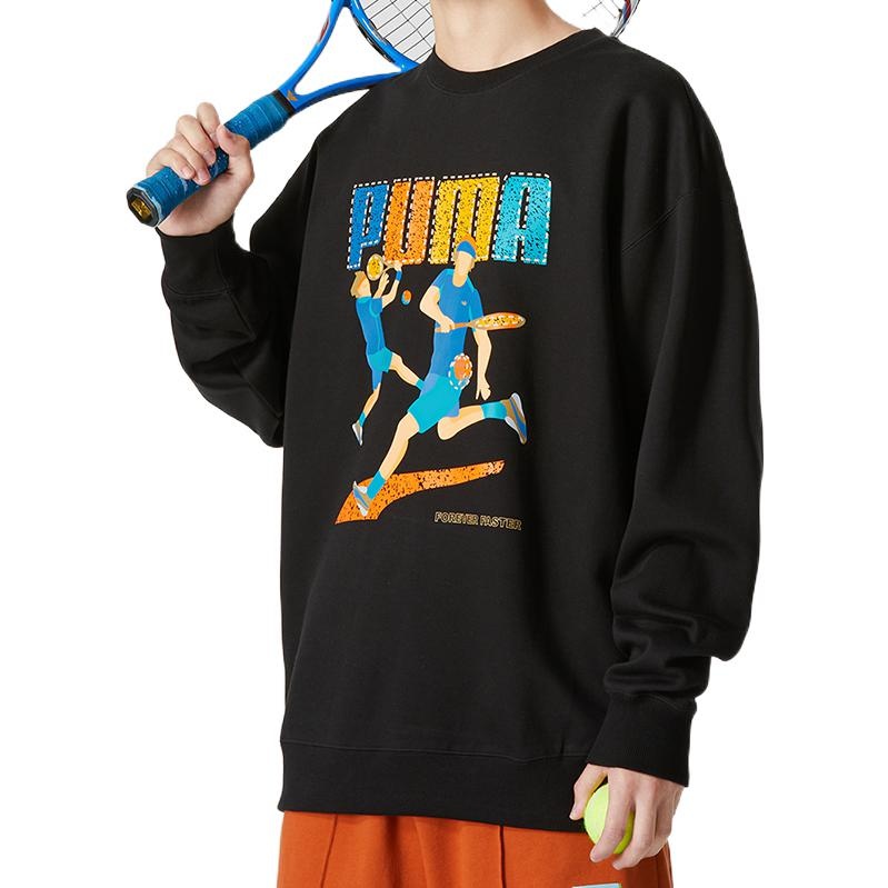 PUMA Tennis Club Graphic Long Sleeve Tee 'Black' 538658-01 - 5