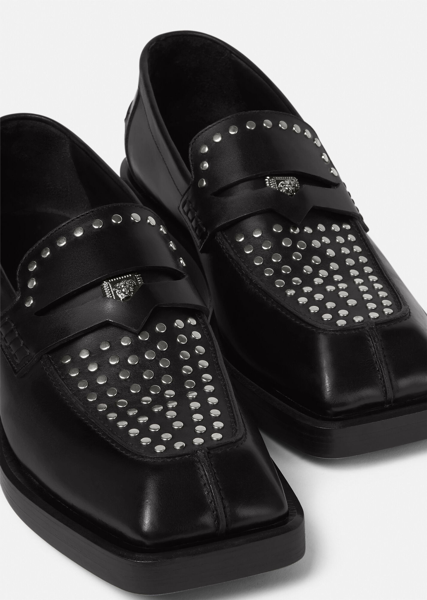 Studded Squared Loafers - 4