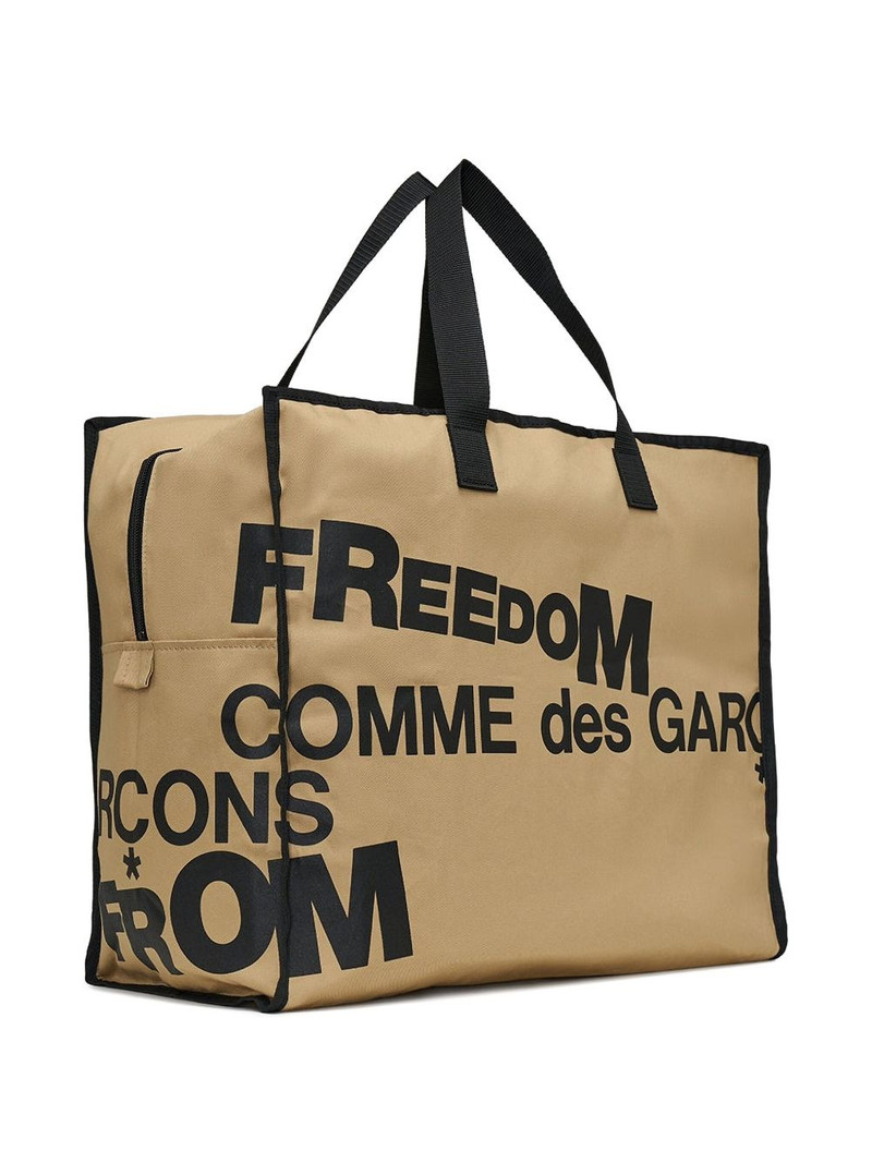 Comme Des Garçons logo cotton tote bag outlook