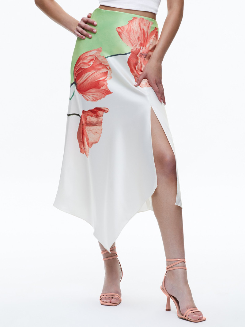 Alice + Olivia HARMONY DRAPEY SLIT ASYMMETRIC SKIRT - CC404P09303M321