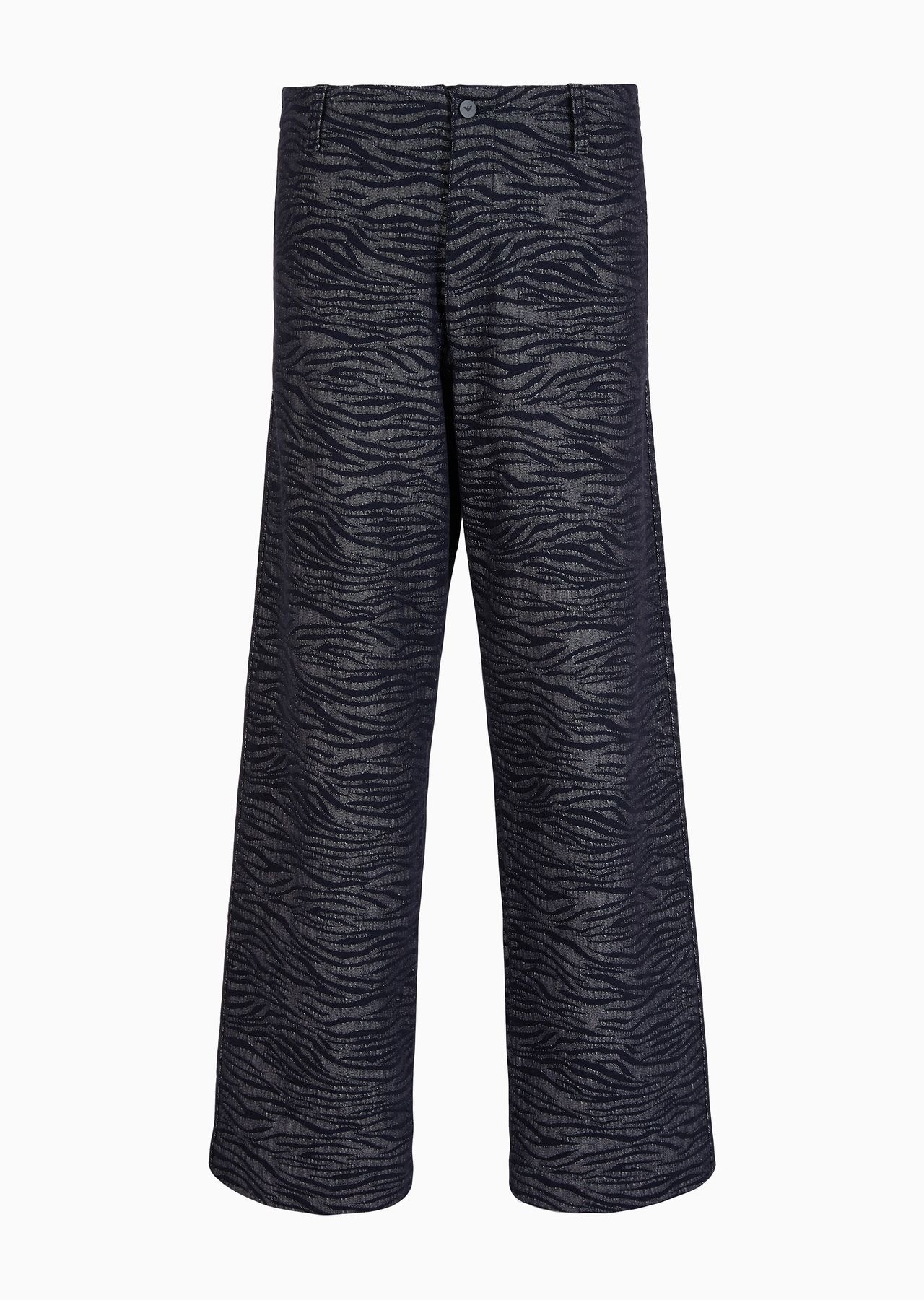 Emporio Armani Sustainability Values Capsule Collection tiger-motif jacquard organic cotton trousers - 1