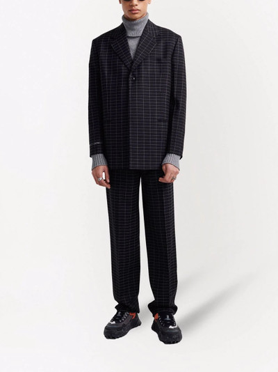 Off-White check-pattern single-breasted blazer outlook