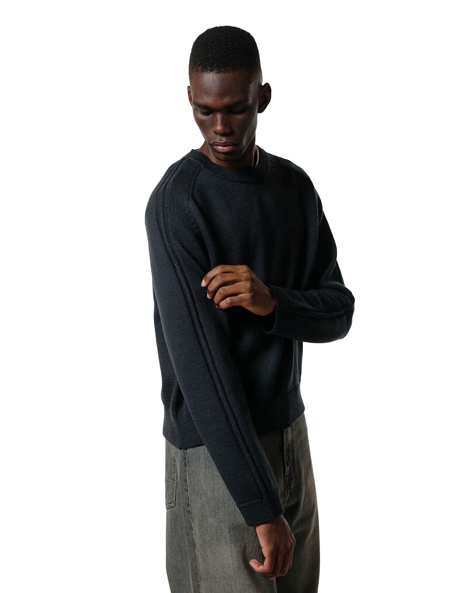True Roundneck Off Black Rustic Merino - 2