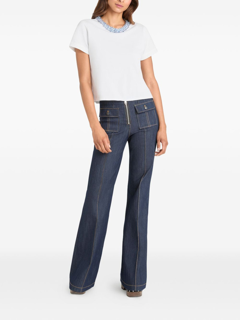Cinq à Sept embellished-neckline crop top outlook