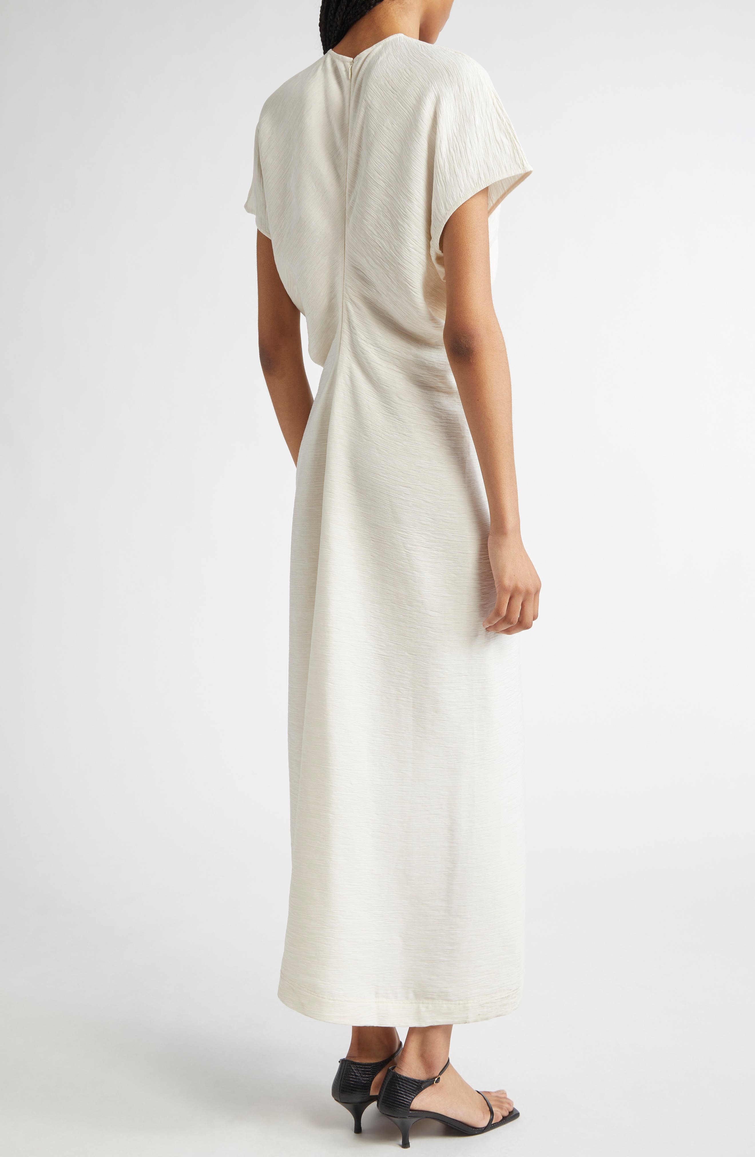 TOTEME Crinkle Texture Knit Maxi Dress in Cream at Nordstrom - 2
