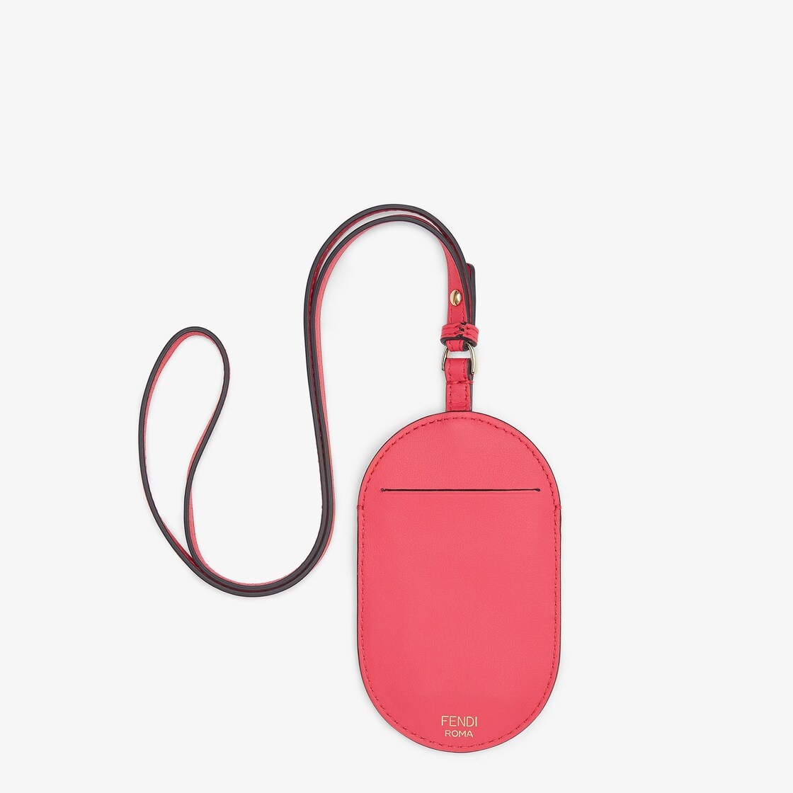 Fuchsia leather name badge - 2