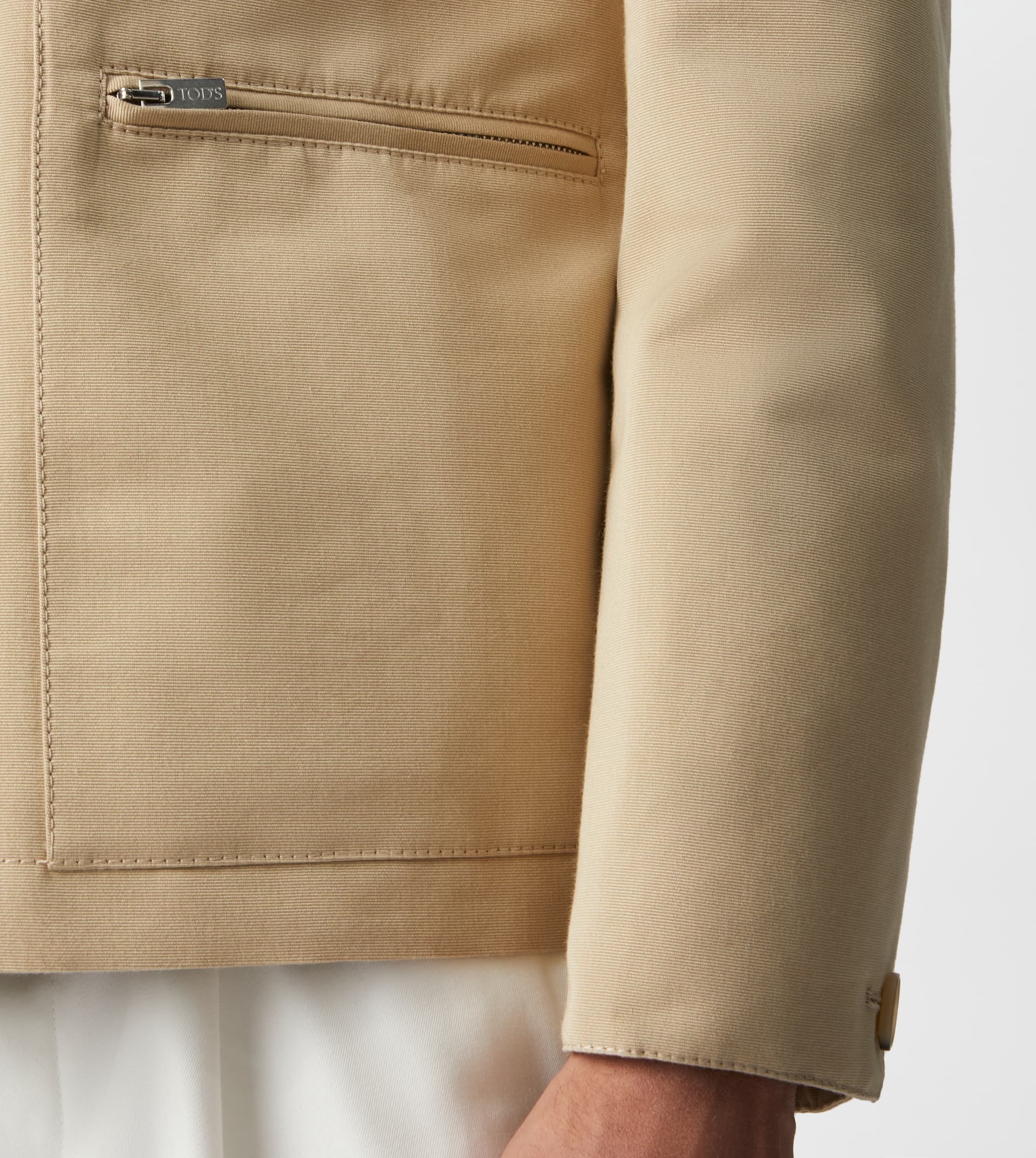 BI-MATERIAL OVER JACKET - BEIGE - 4