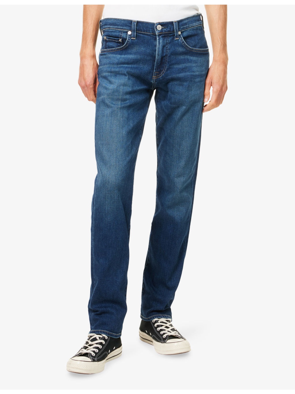 Gage Brand-Patch Straight-Leg Regular-Fit Stretch-Denim Blend Jeans - 3