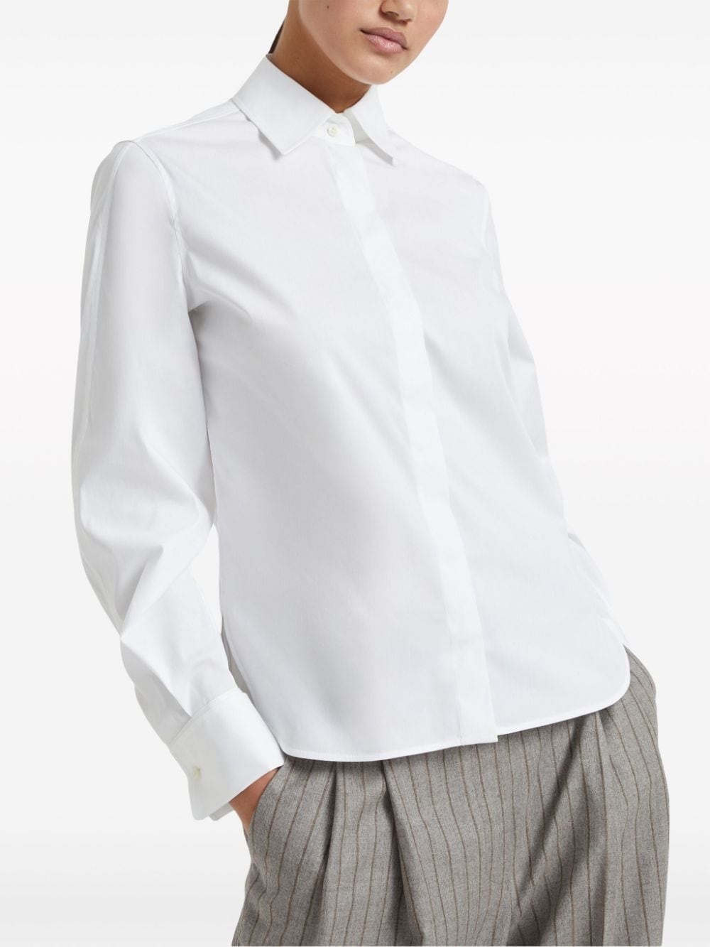 Monili-trim concealed-fastening shirt - 3