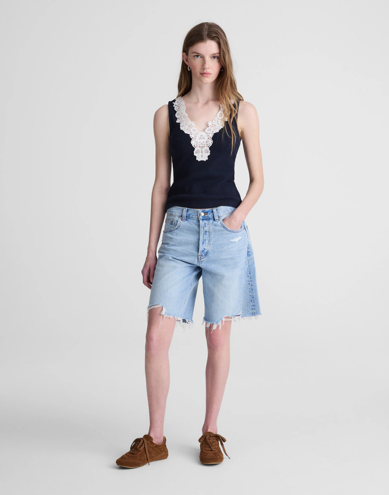 Lace-Trim V-Neck Tank 3