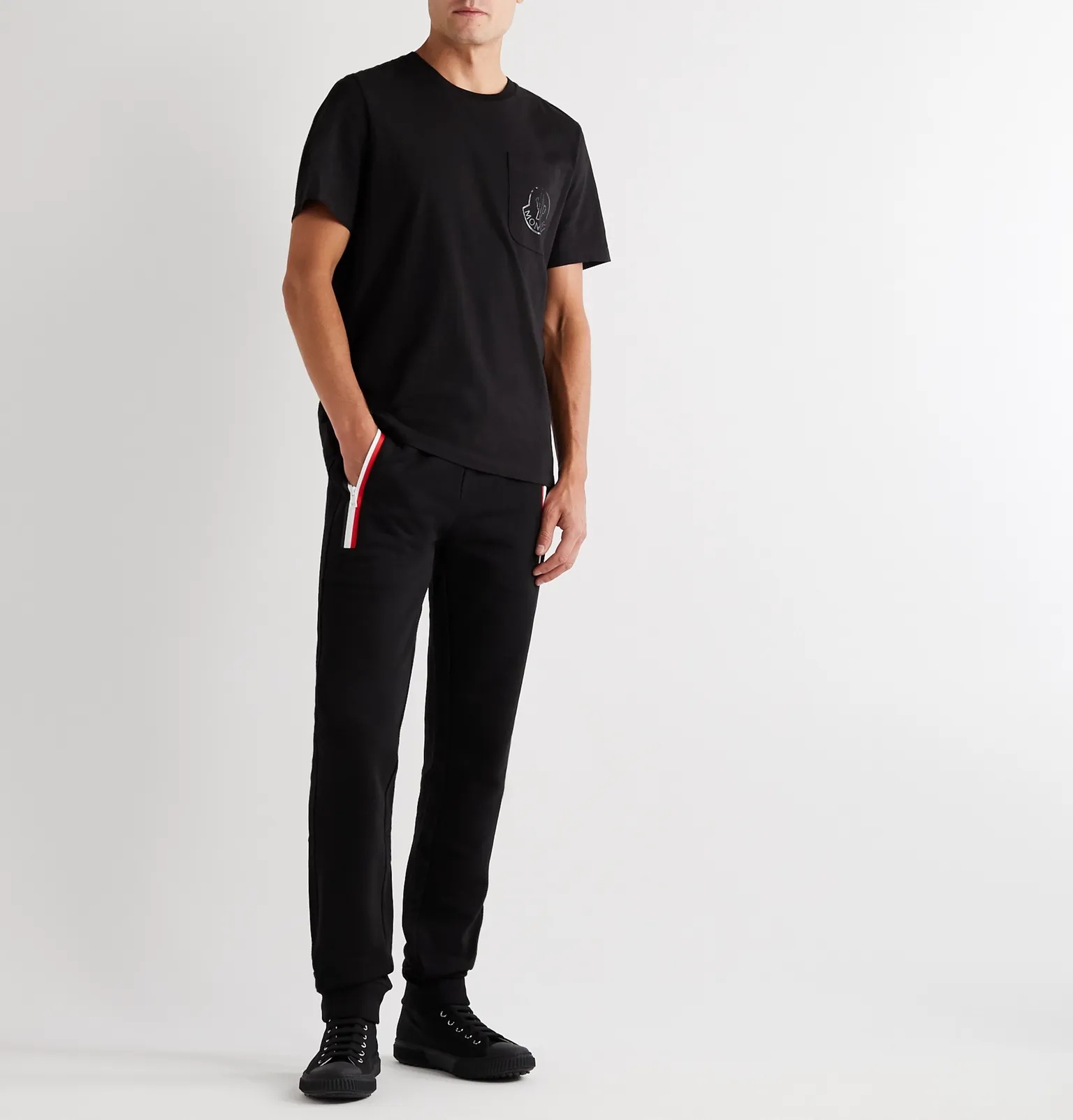 Slim-Fit Tapered Striped Fleece-Back Cotton-Jersey Sweatpants - 2