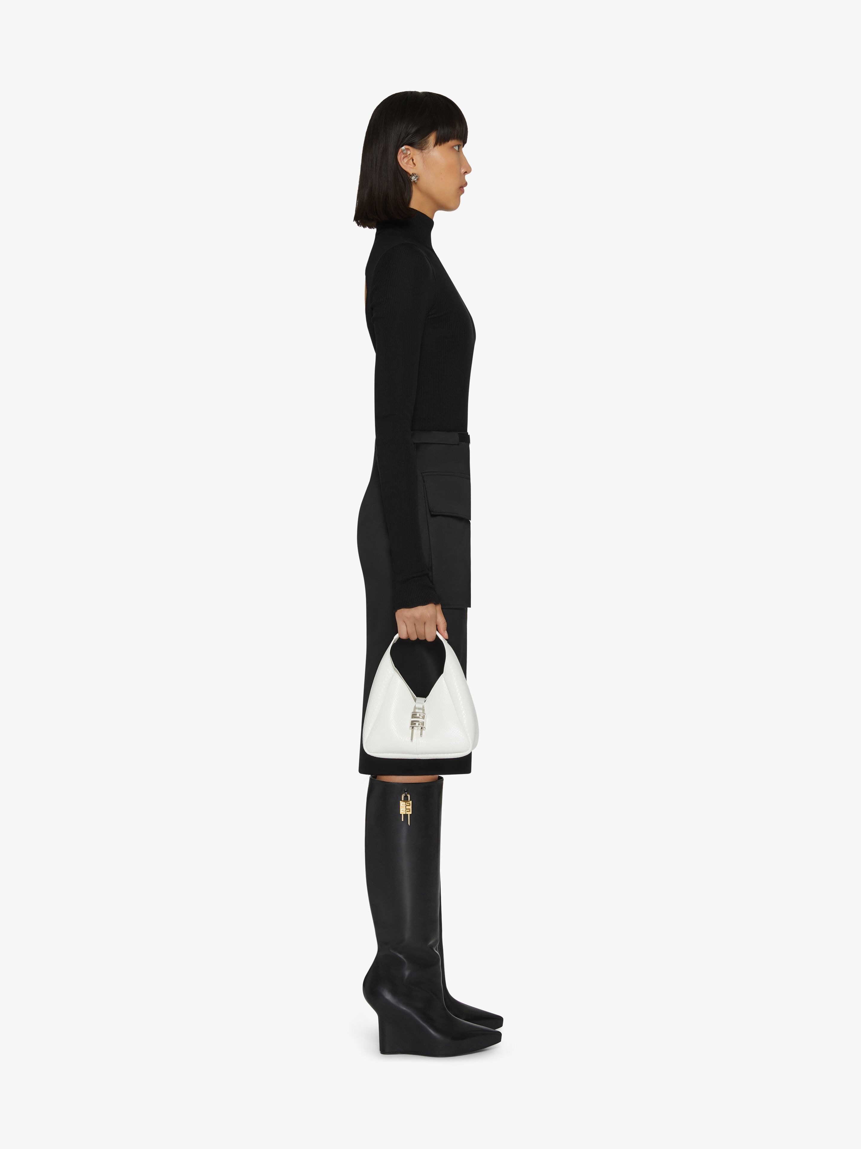 ZIPPED SKIRT WITH POCKETS AND 4G BELT - 3