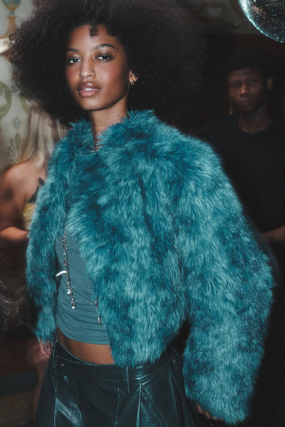 Supernova Cropped Faux Fur Jacket - 1