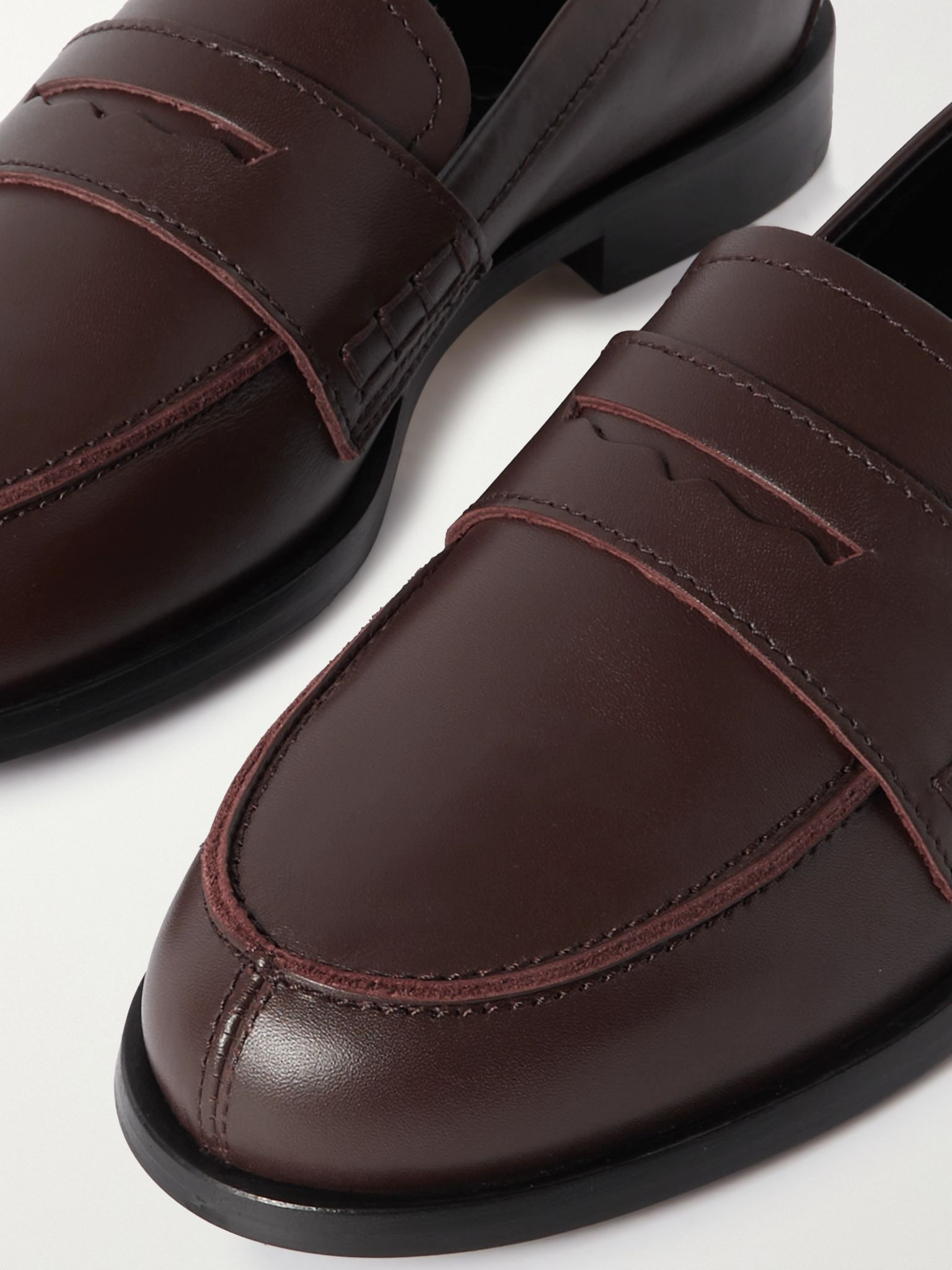 Oscar leather loafers Chocolate - 4