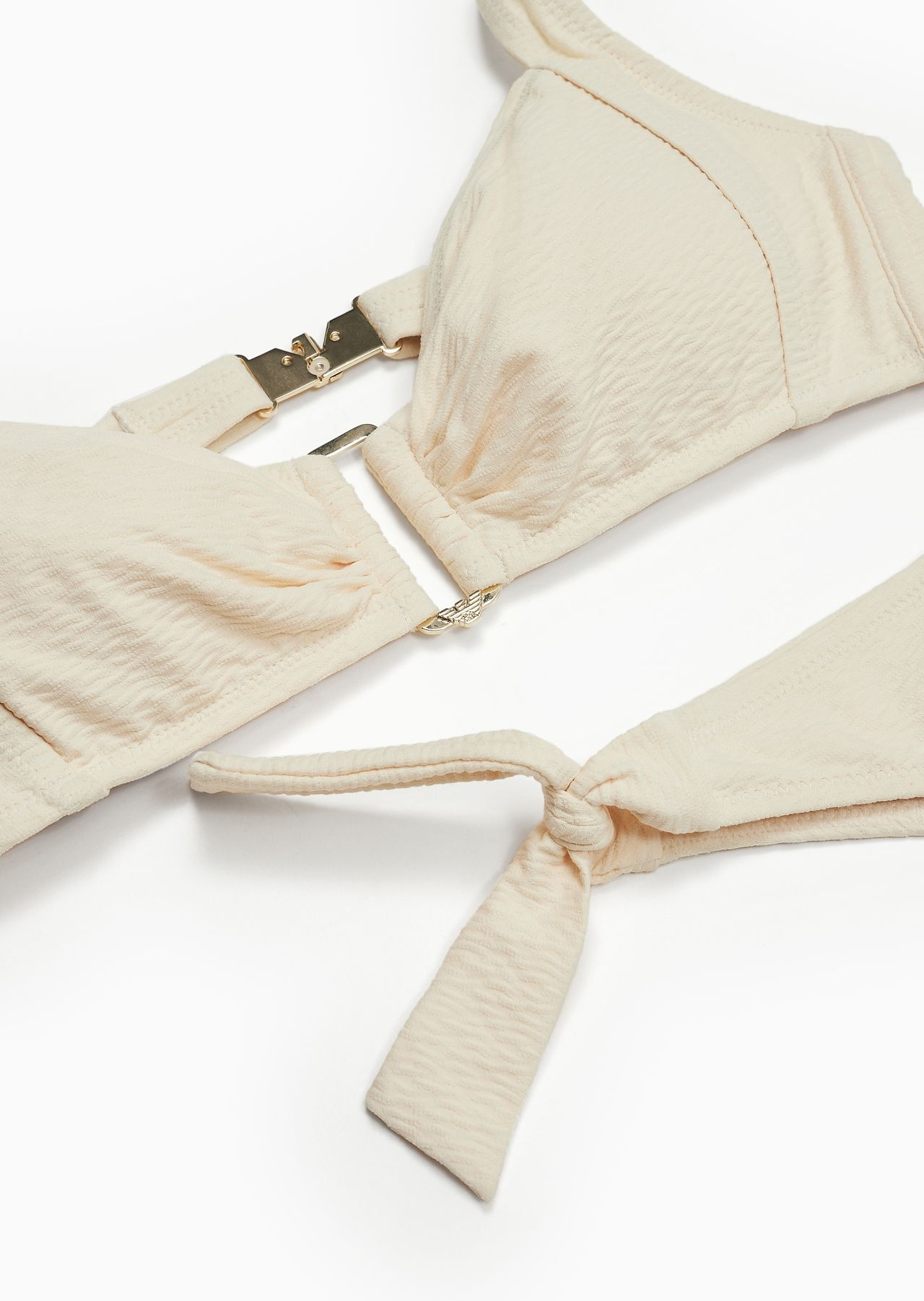 Padded bandeau bikini in textured Lycra - 4
