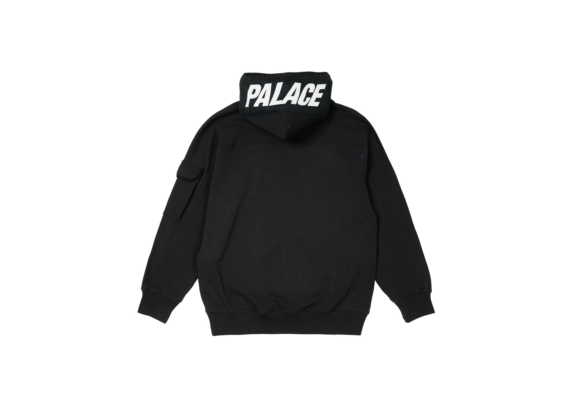 GIANT WOVEN LABEL HOOD BLACK - 2