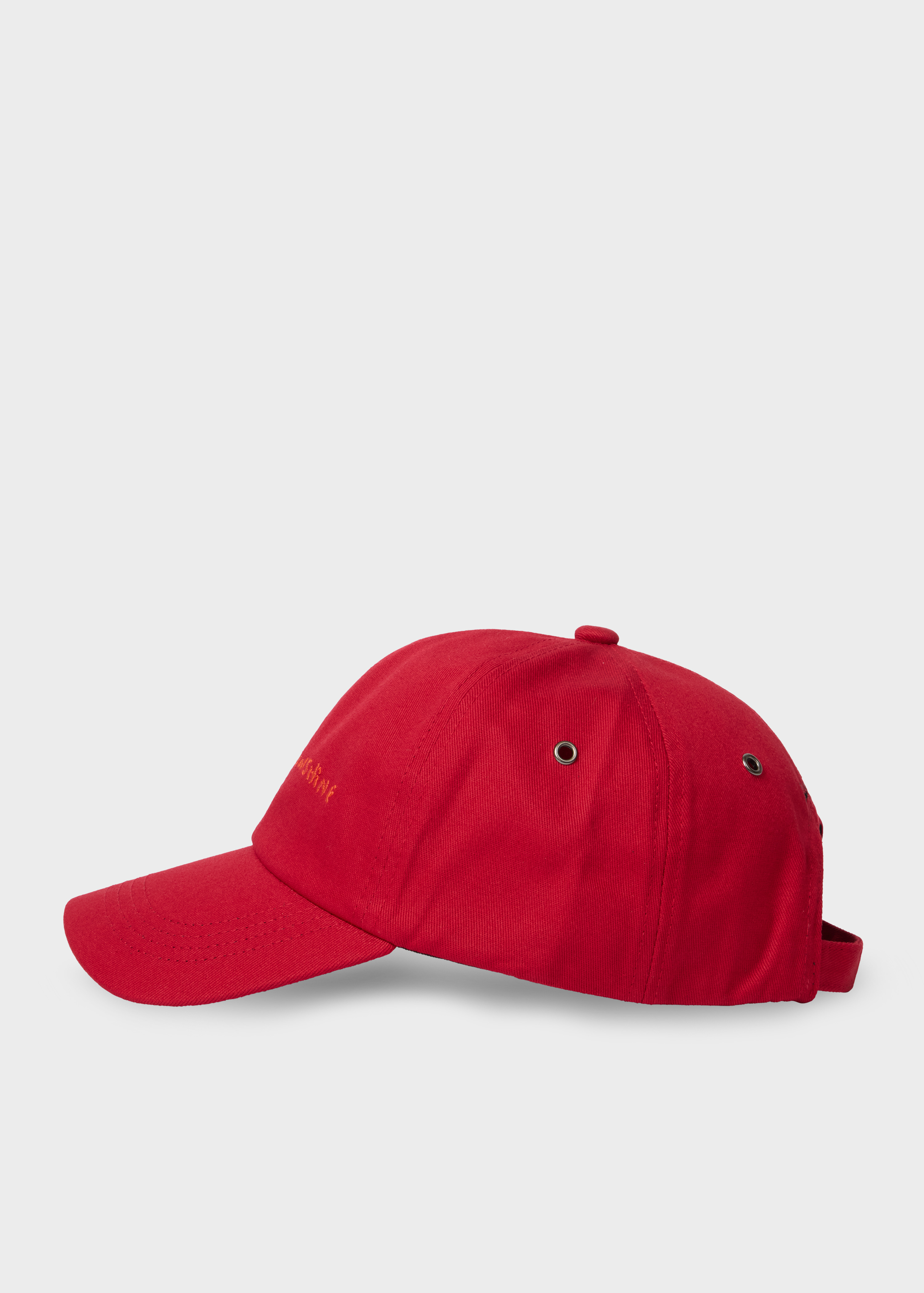 Red Cotton-Twill Quote Cap - 2