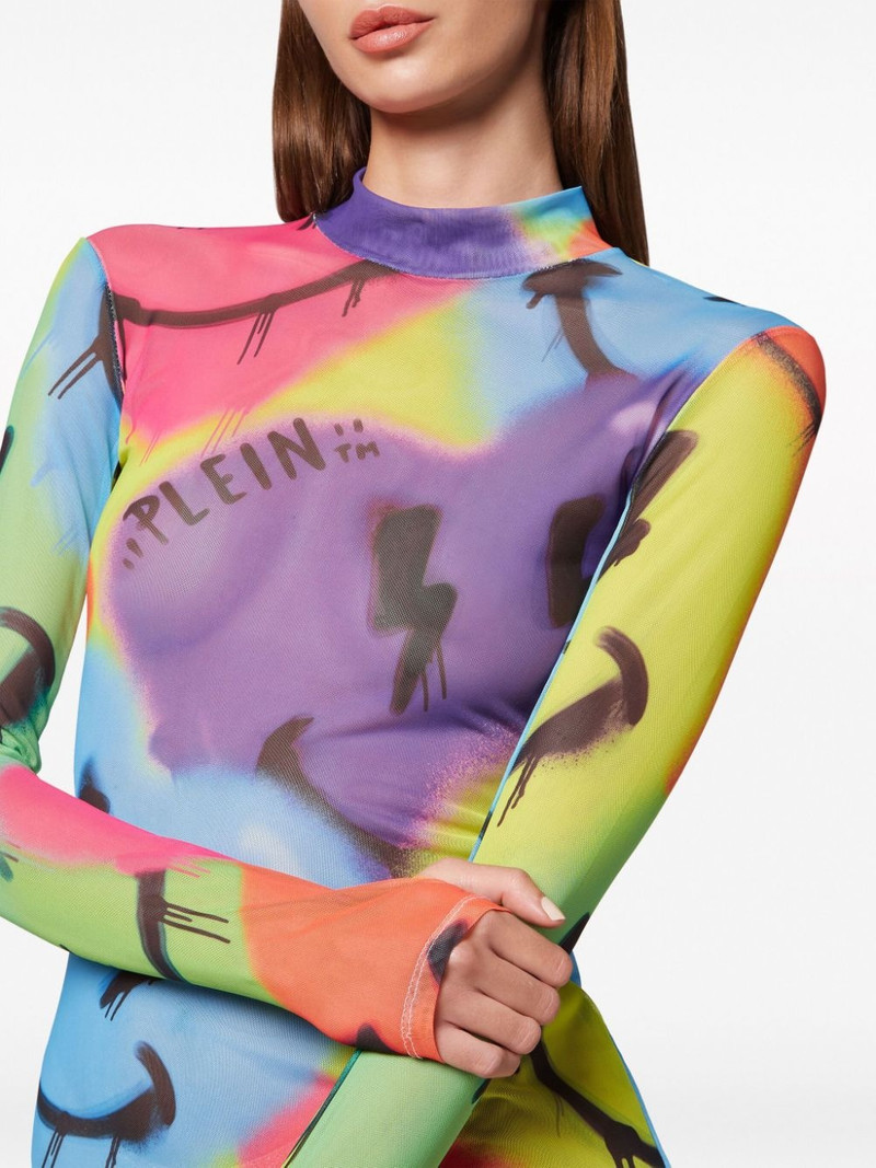 LS Smile logo-print minidress 5