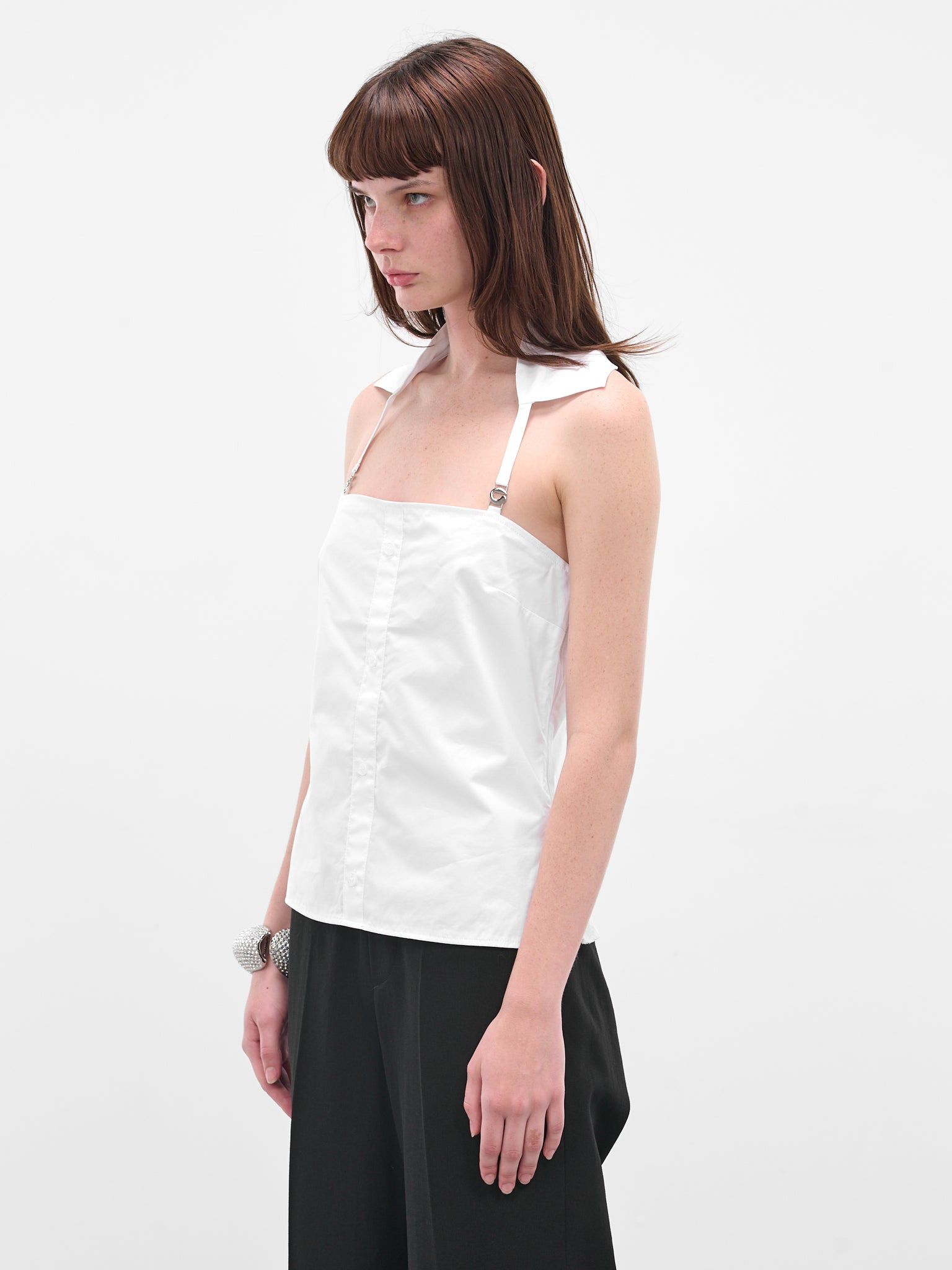 White Collared Halter Bustier - 2