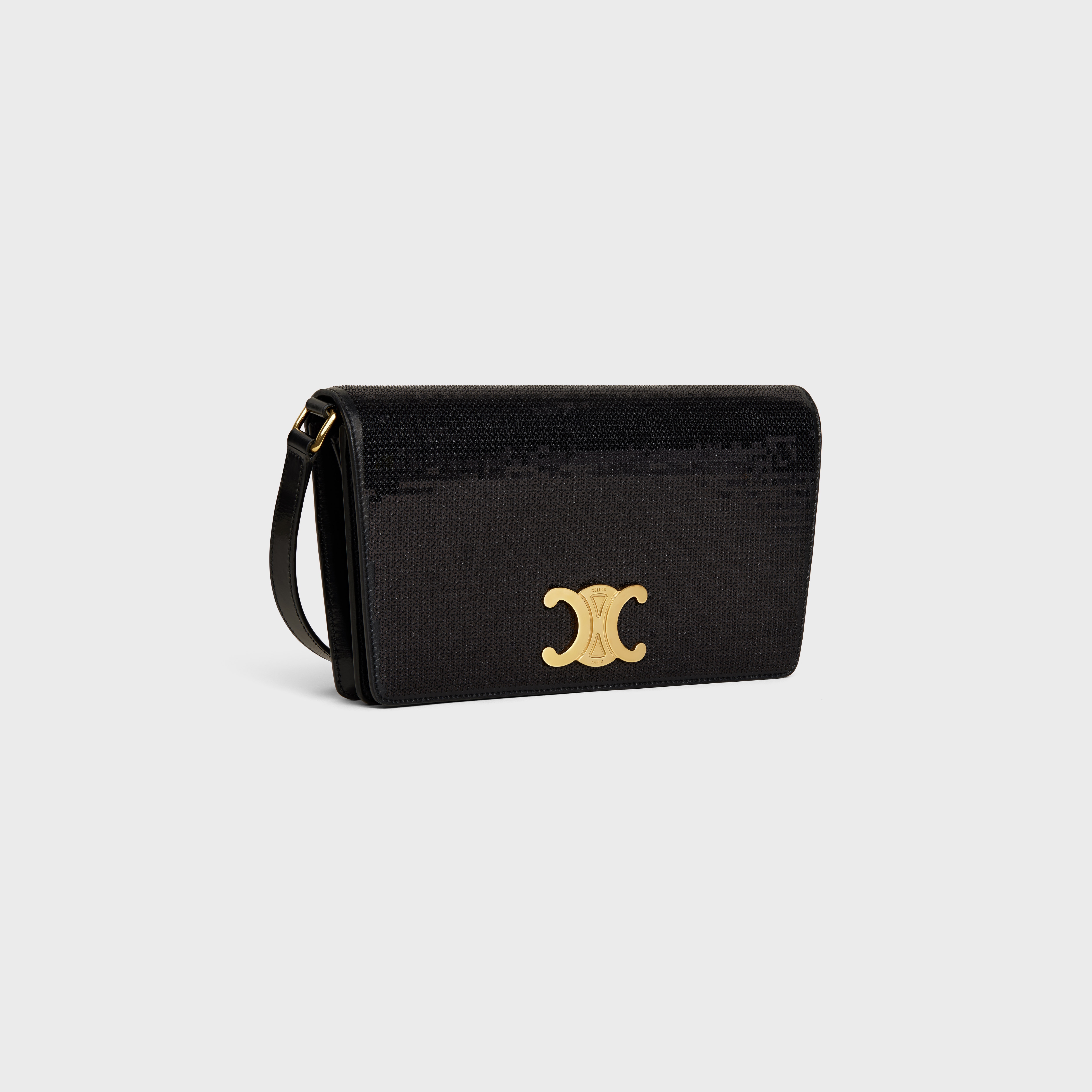TRAPEZE TRIOMPHE BAG in SEQUINS AND CALFSKIN - 2