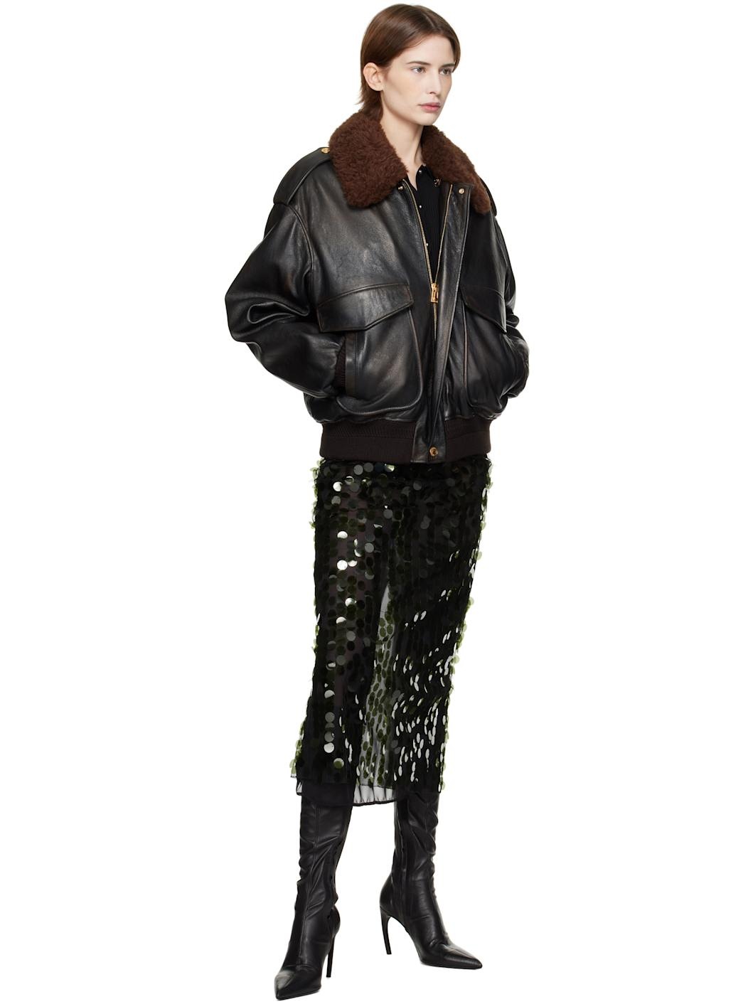 Green Dia Sequin Midi Skirt - 4