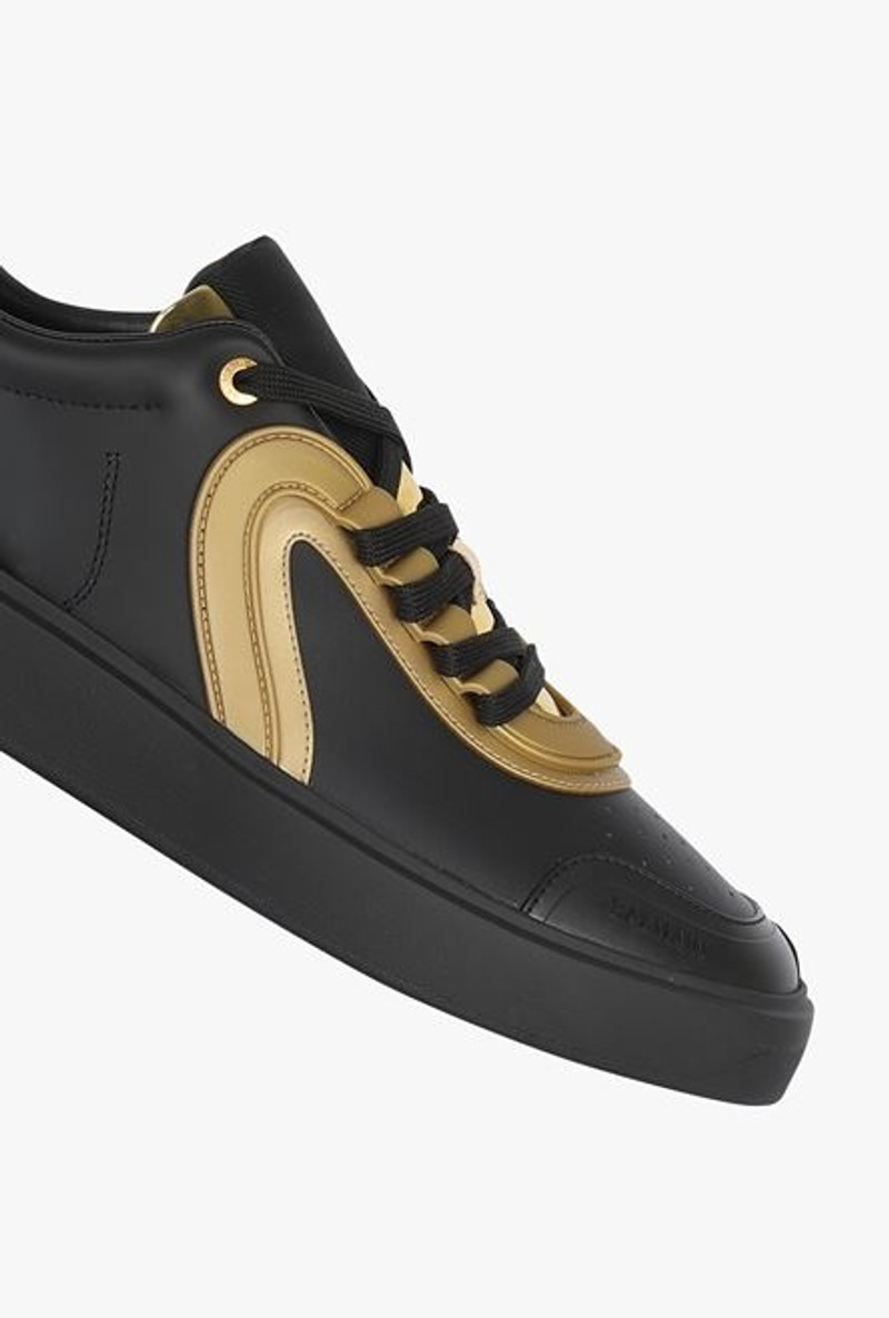 Black and gold leather and suede B-Skate sneakers 6