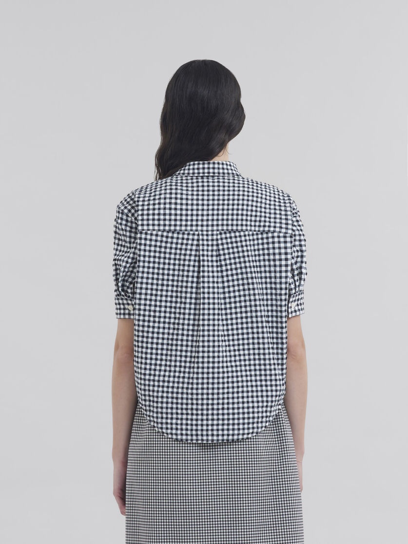 BLACK AND WHITE SEERSUCKER CHECKED SHIRT - 3
