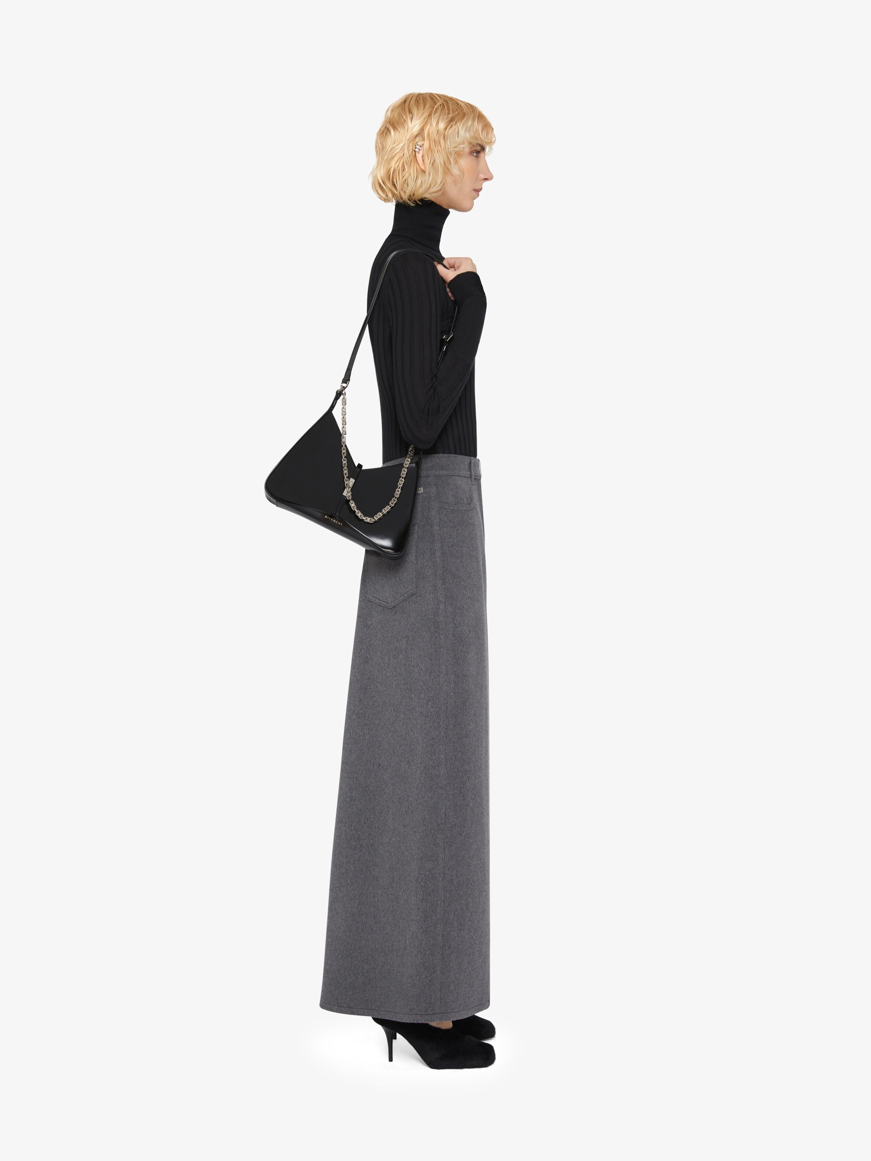 SKIRT IN WOOL AND CASHMERE WITH SLIT - 3
