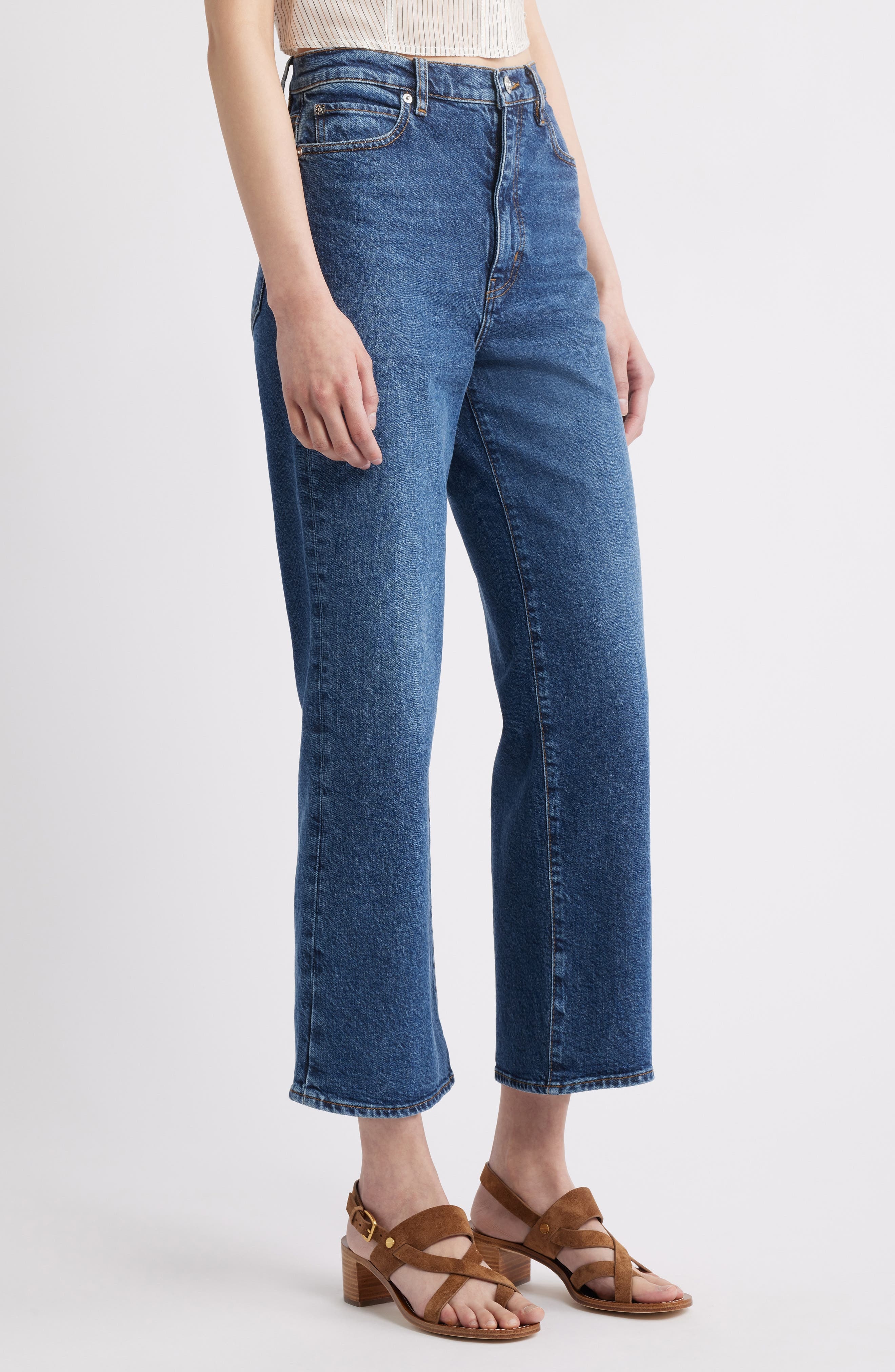 FRAME The Wide High Waist Ankle Wide Leg Jeans in Archie at Nordstrom - 3