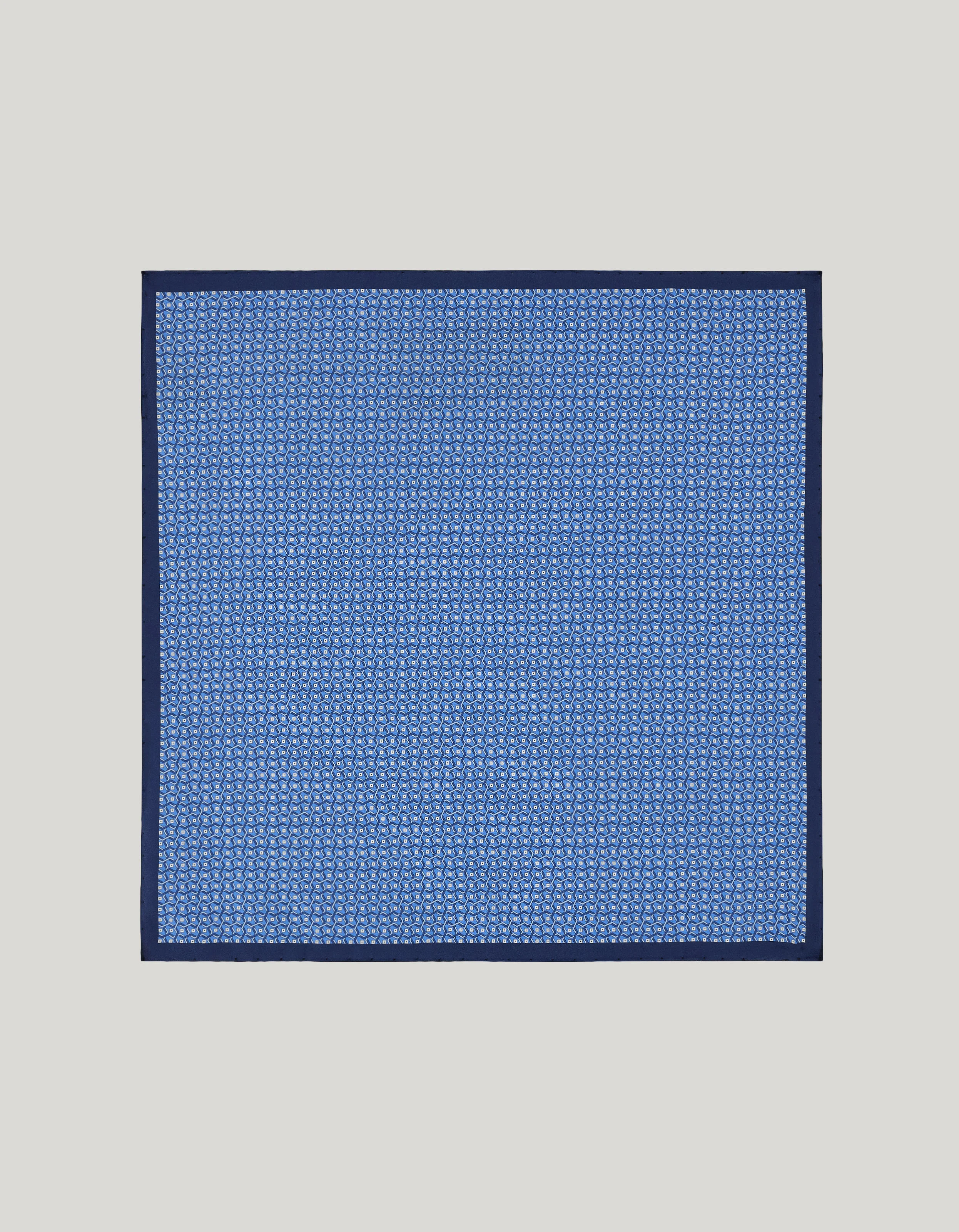 LIGHT BLUE PRINTED SILK POCKET SQUARE - 1