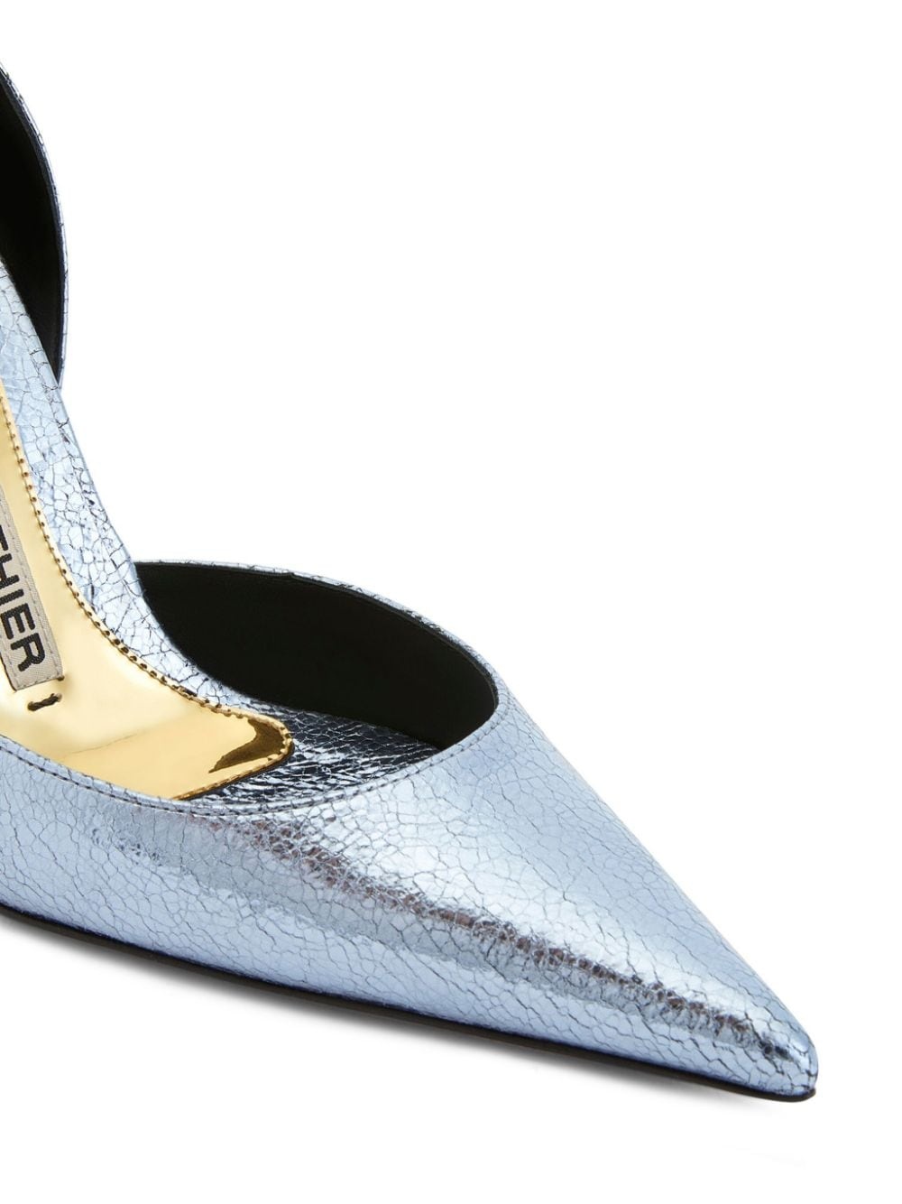 metallic-effect leather pumps - 4