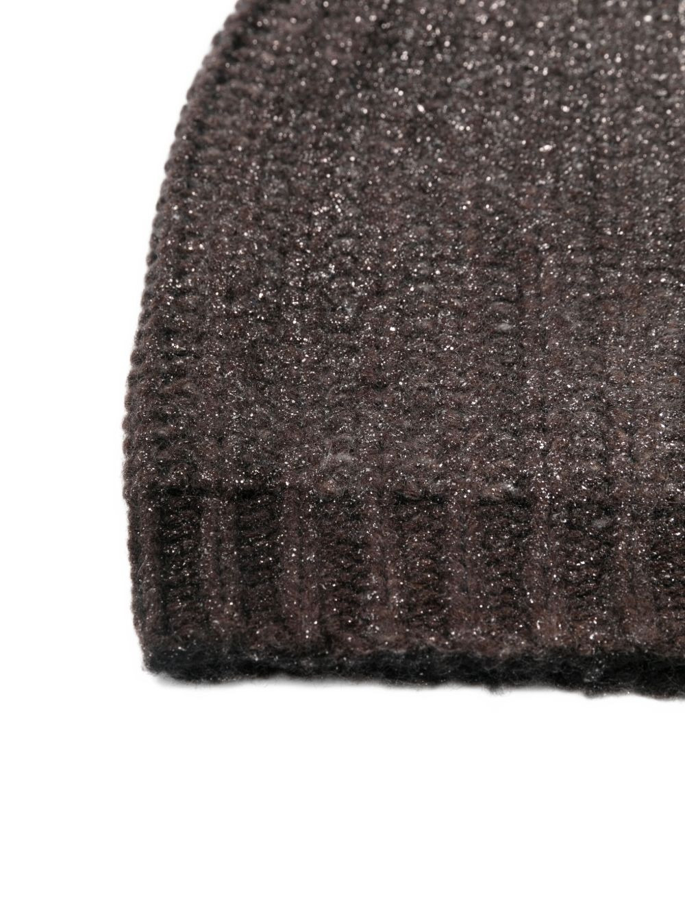 glitter-detail ribbed-knit beanie - 3