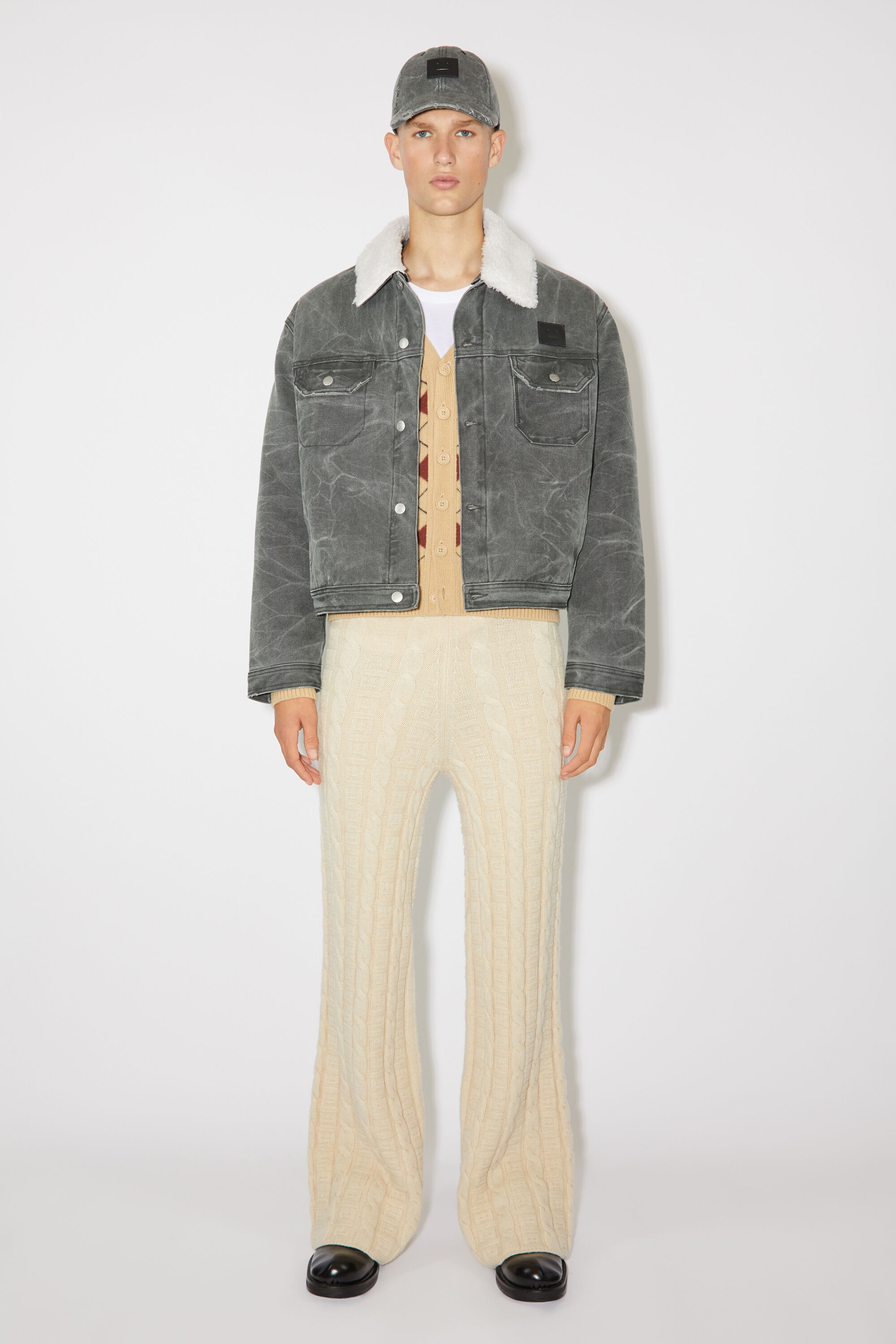 Padded denim jacket - Carbon grey - 2