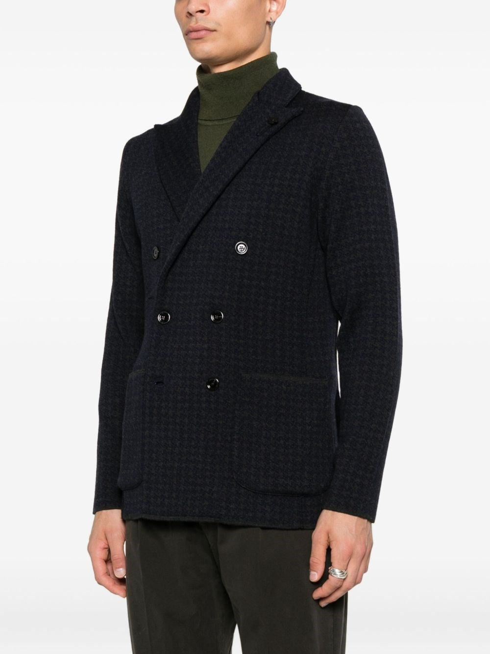 Double-breasted jacket with houndstooth pattern - 3