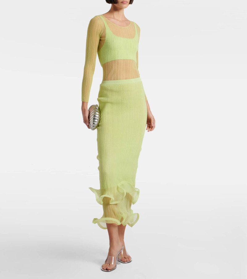 SIMKHAI Ruffled midi skirt outlook