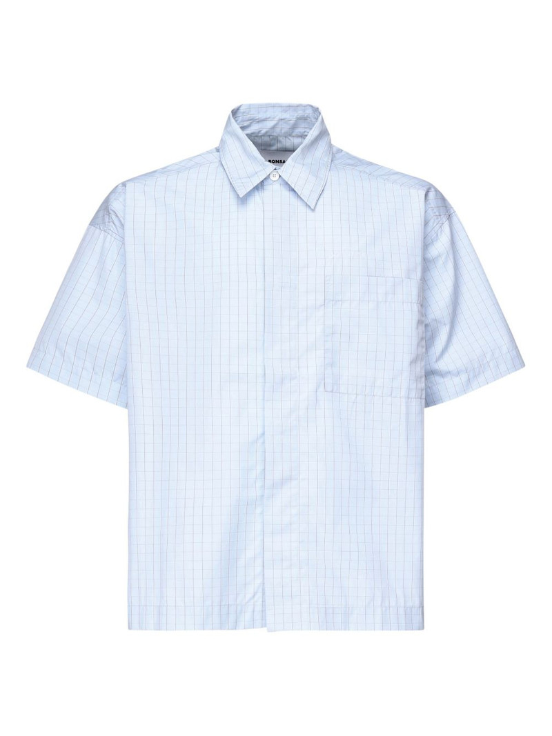 checked short-sleeve shirt 1
