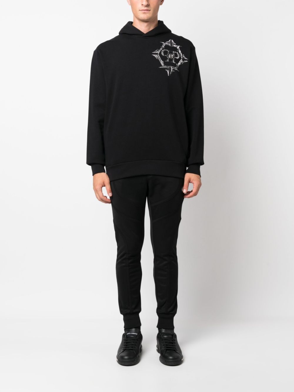 Chrome rhinestone-embellished hoodie - 2