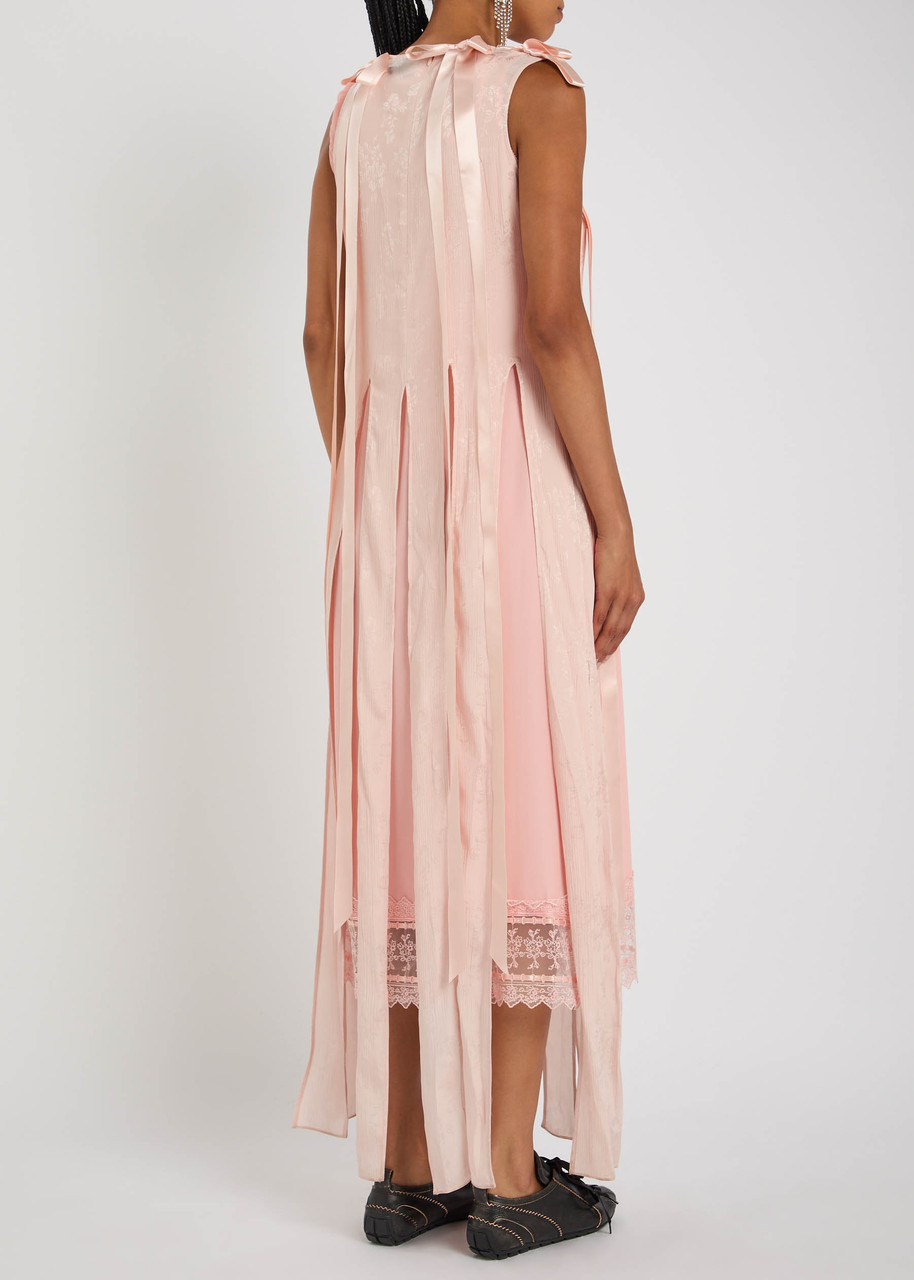 Simone Rocha Unbounded Fringed Floral-jacquard Crinkled top - 3