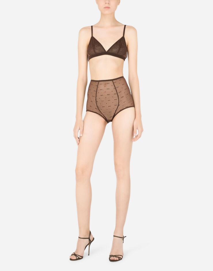 High-waisted jacquard tulle panties - 2