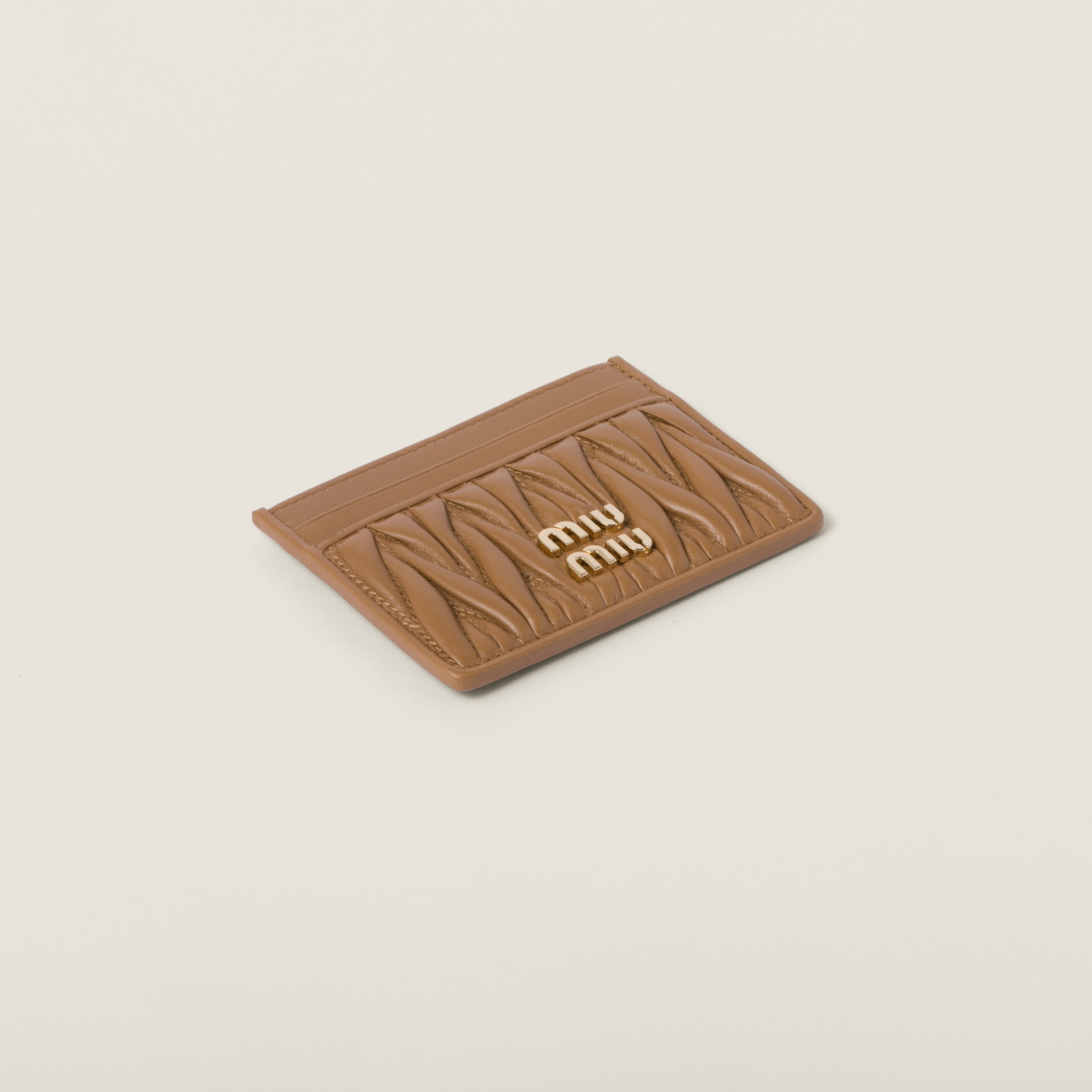 Matelassé nappa leather card holder - 3