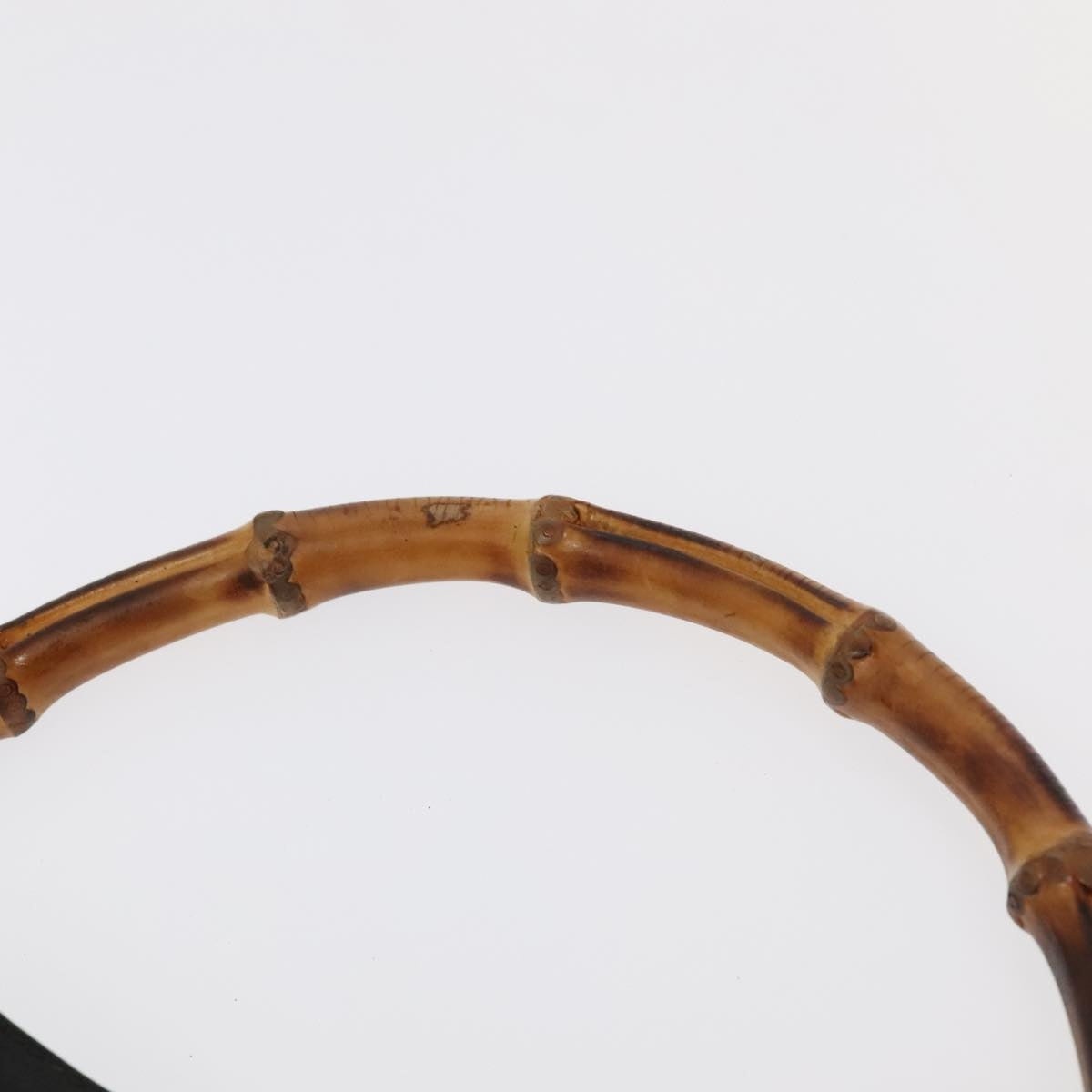 GUCCI Bamboo Hand Bag Leather Black Gold - 8