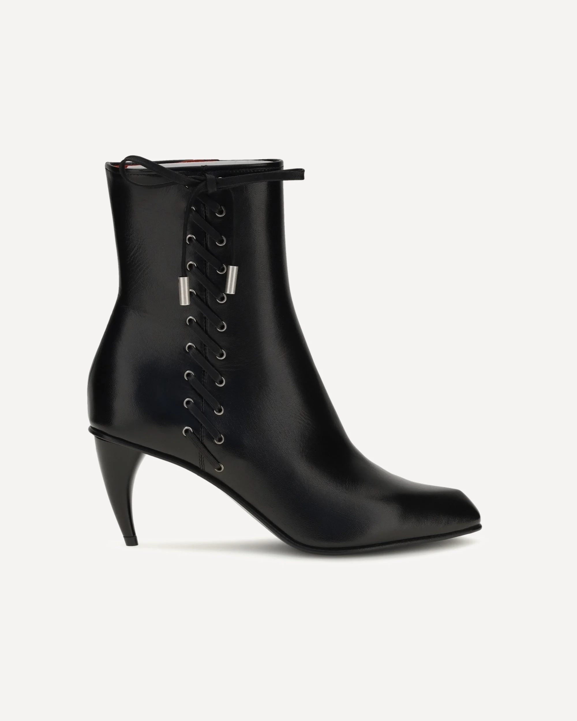 Curved-heel Ankle Boots with side lacing - 1